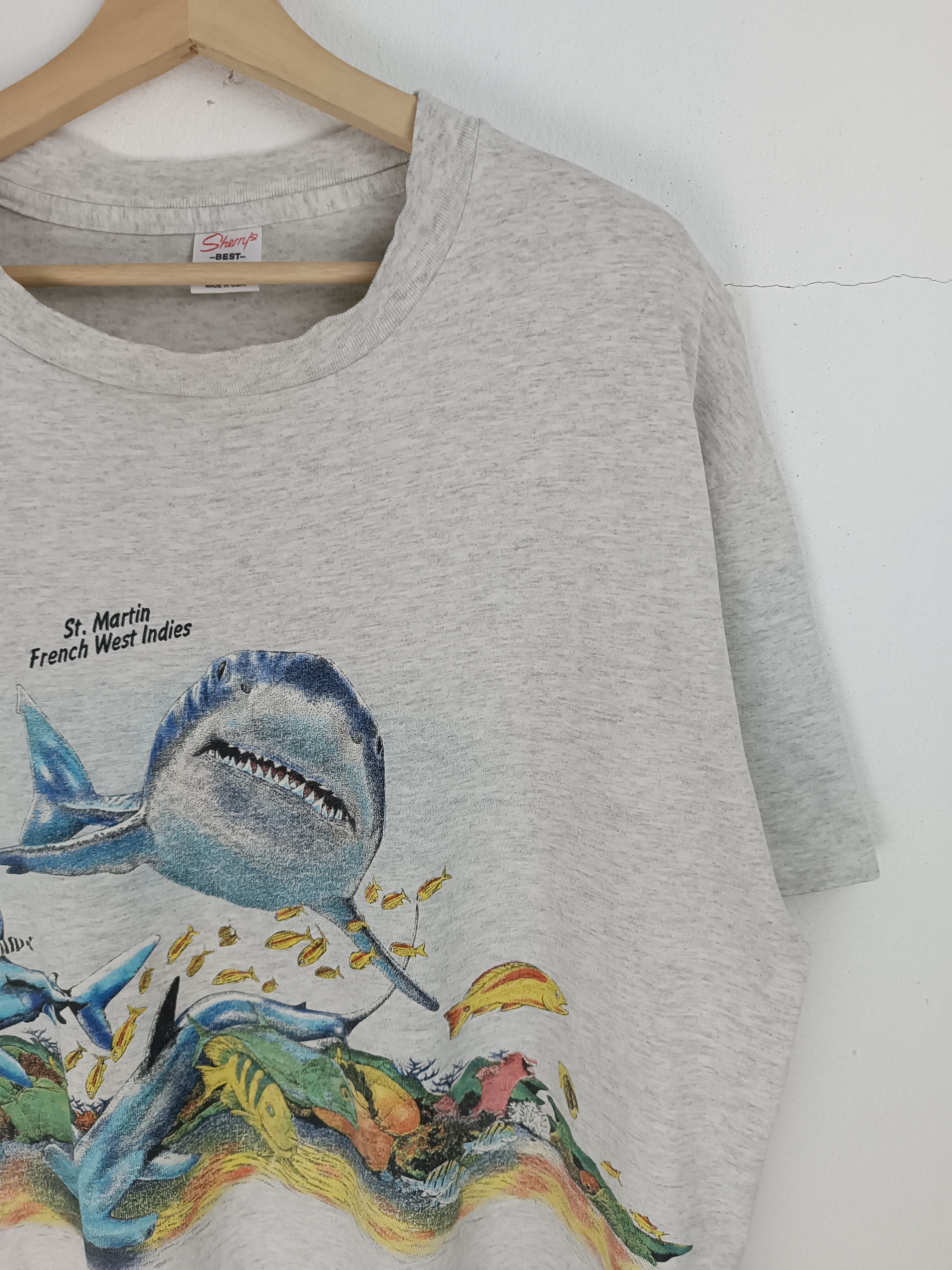 Habitat VINTAGE 90'S ST.MARTIN WEST INDIES SHARK MARINE LIFE Size US XL / EU 56 / 4 - 6 Thumbnail