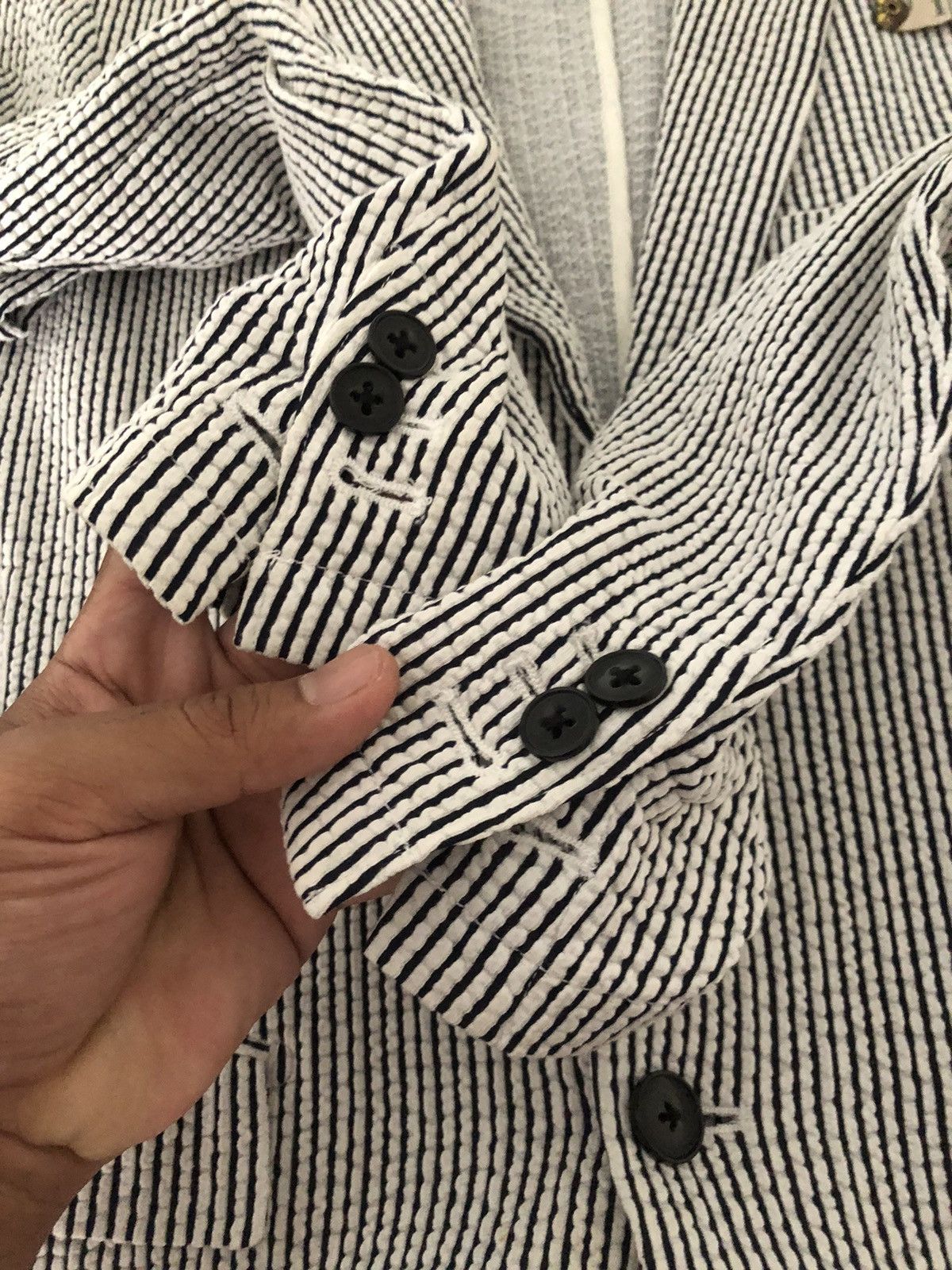 Issey Miyake Tete Homme by Issey Miyake Pleated Strip Blazer Size M / US 6-8 / IT 42-44 - 17 Thumbnail