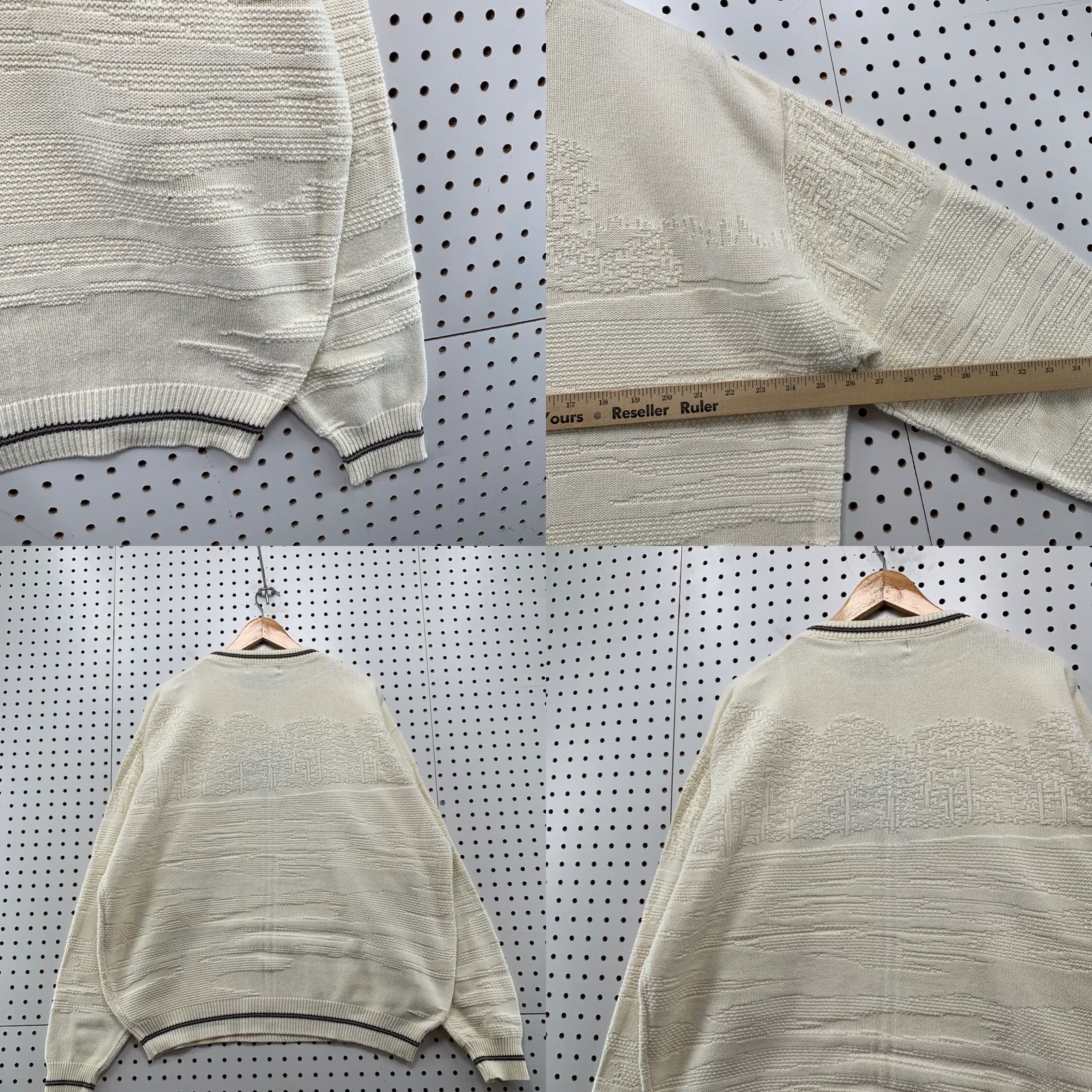 Vintage Pinnacle Golf Knit Sweater Mens XL Beige Ivory Graphic USA 26x27.5 Vintage Size US XL / EU 56 / 4 - 10 Thumbnail