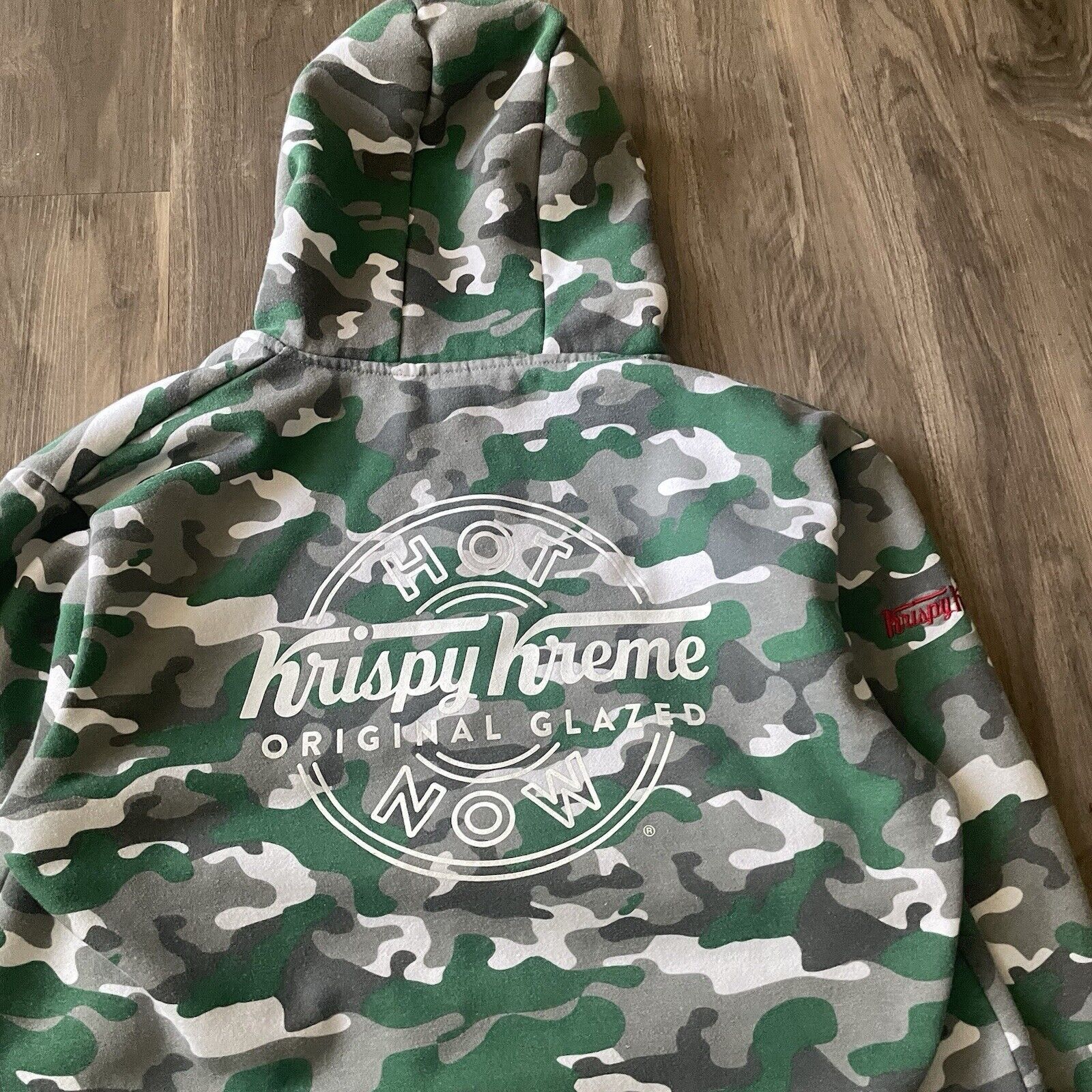 Vintage Krispy Kreme Hoodie Green Camouflage Zip Up Jesse Pinkman Size US XL / EU 56 / 4 - 5 Thumbnail