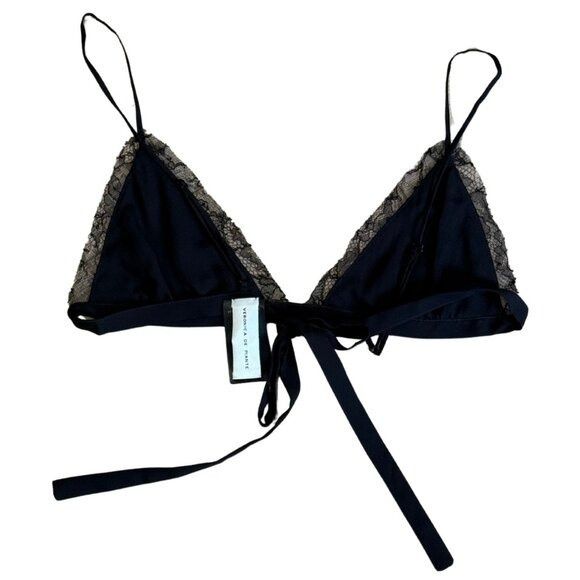 Veronica De Piante sofia bikini bra in georgette Black lace