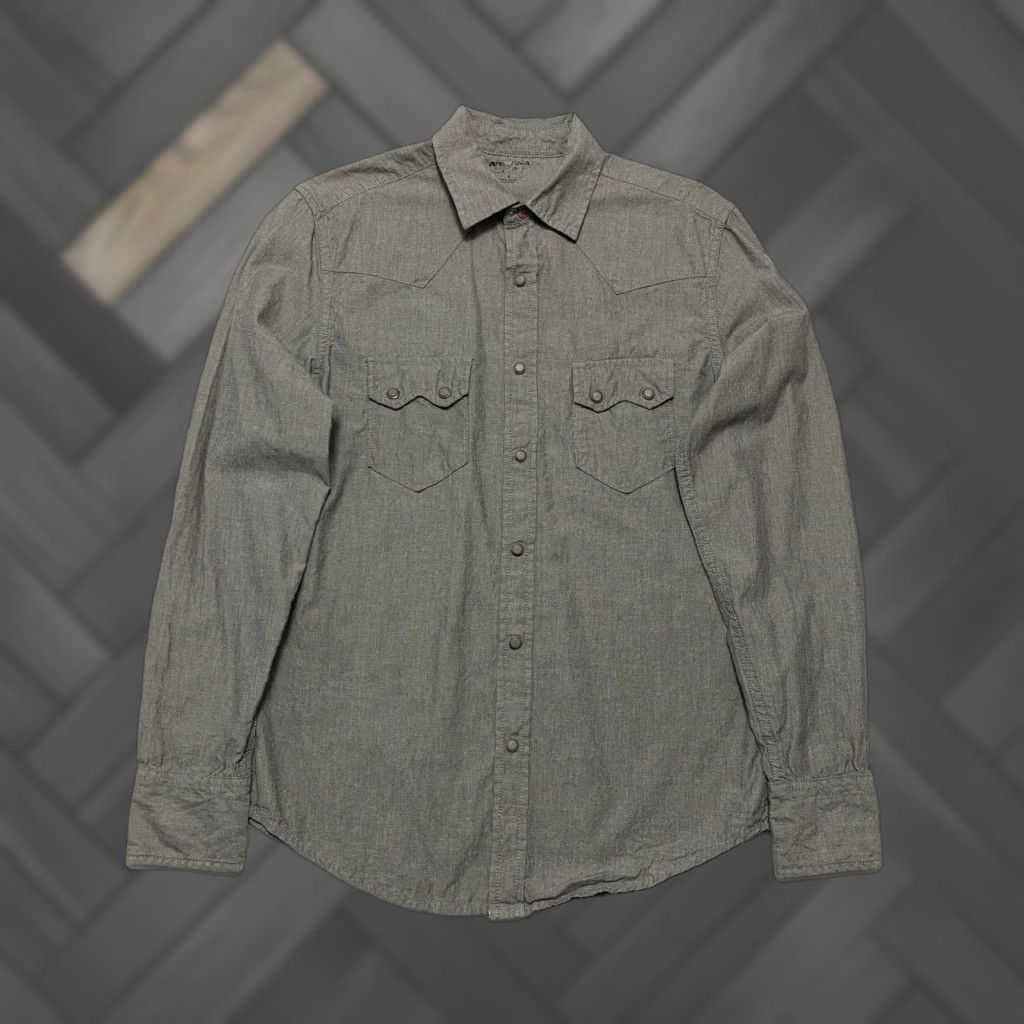 Vintage Arizona Jeans Co Mens Western Shirt Long Sleeve Snap Front Button-Up Gray S Size US S / EU 44-46 / 1 - 1 Thumbnail