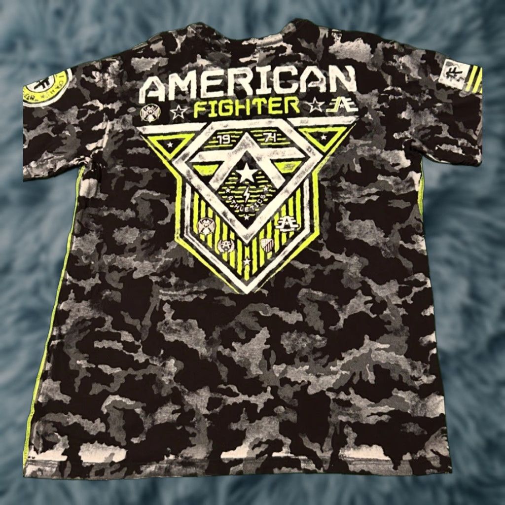 Vintage VINTAGE American Fighter Double Sided Shirt XL Mens Black Y2K VTG Sports Biker Grunge MMA Punk Hip Hop - 2000s Size US XL / EU 56 / 4 - 1 Thumbnail