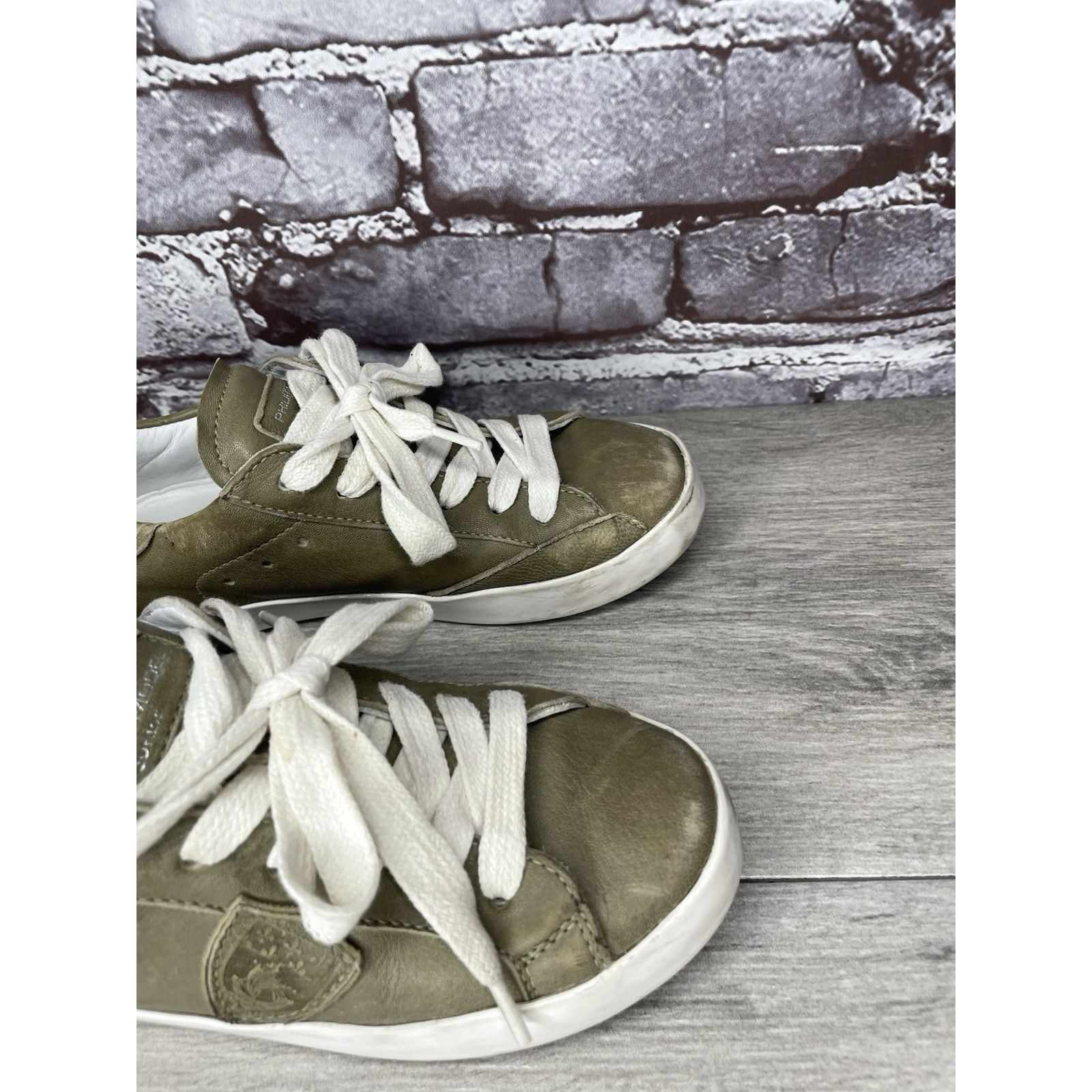 Philippe Model Philippe Model Paris Olive Green Leather Casual Sneakers Jun Size US 12 / IT 42 - 19 Thumbnail