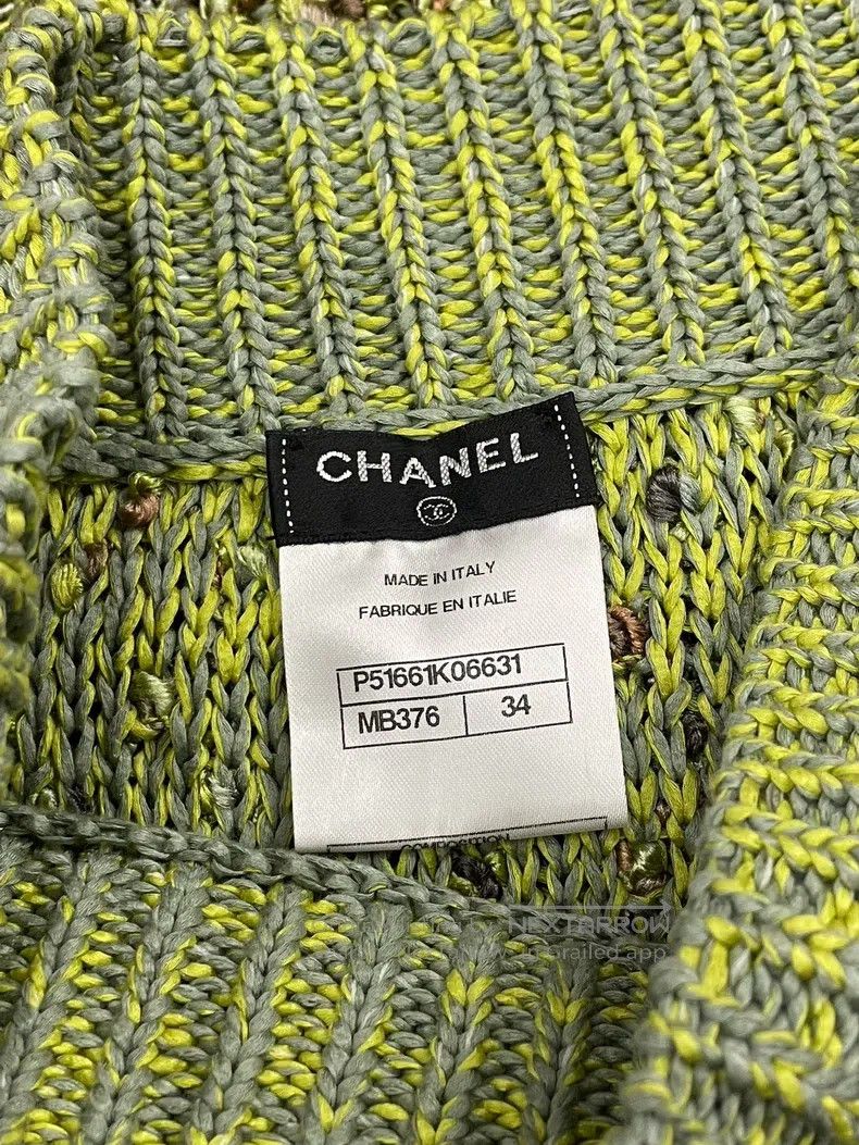Chanel Chanel Green braided skirt short skirt Size 42" / US 20 - 6 Thumbnail