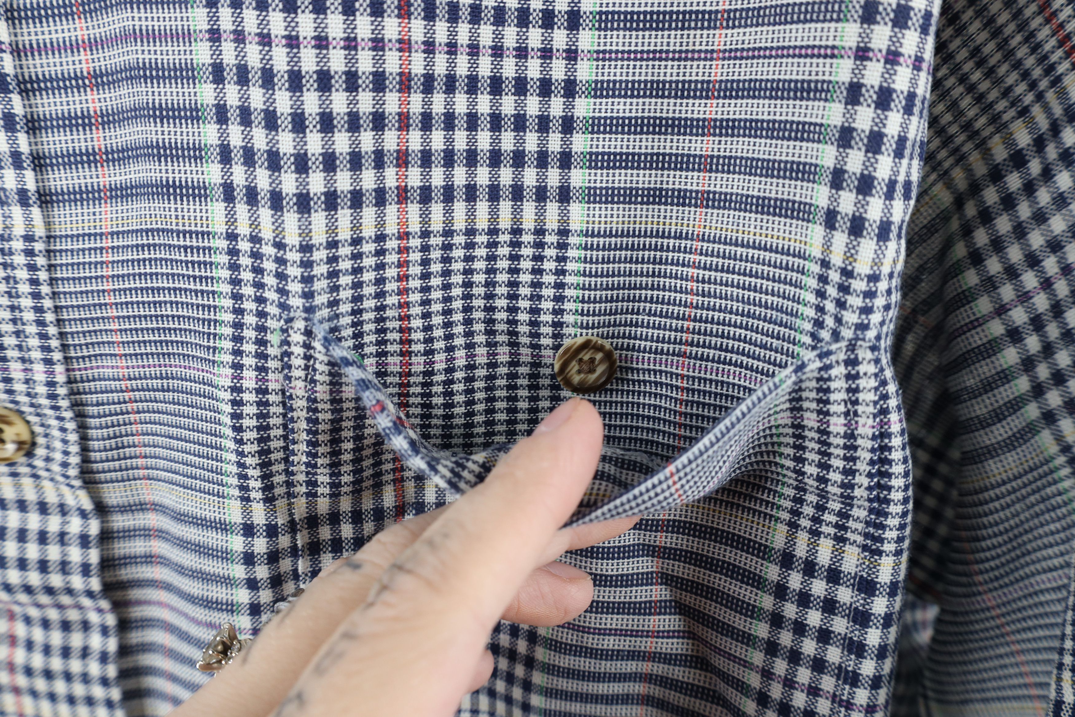 Vintage Vintage 90s Streetwear Plaid Houndstooth Button Shirt USA Size US XL / EU 56 / 4 - 6 Thumbnail
