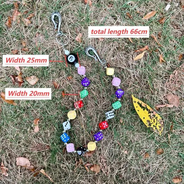 Jewelry Colorful Dice Chain Keyring Clip, Funky Accessory Size ONE SIZE - 3 Thumbnail