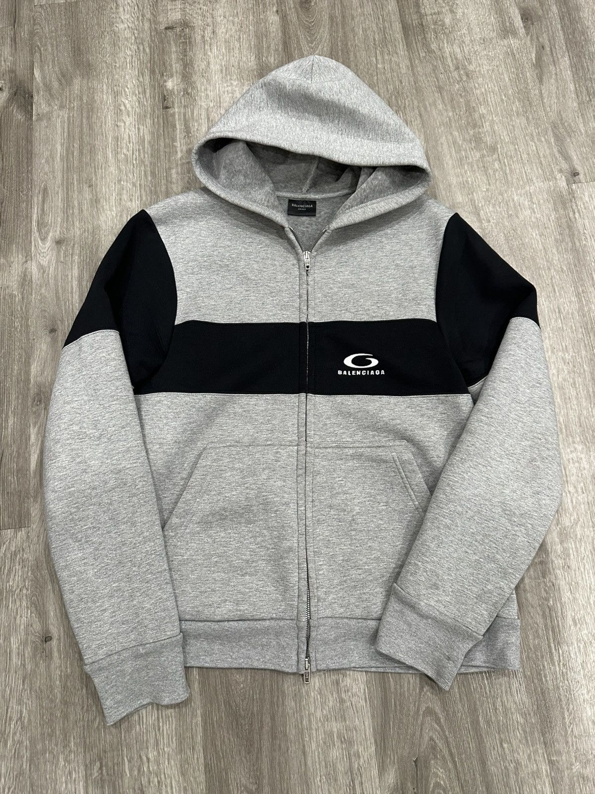 Balenciaga Balenciaga Loop Sports Icon Grey Black Zip Hoodie Size US L / EU 52-54 / 3 - 5 Thumbnail