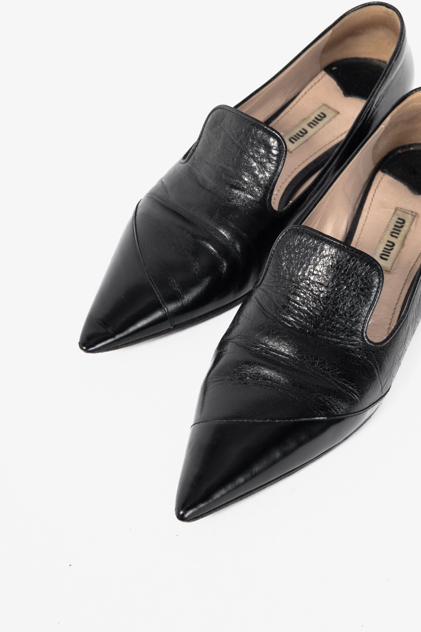 Miu Miu Miu Miu AW13 Black Leather Pointed-Toe Flats Size US 6.5 / IT 36.5 - 6 Thumbnail