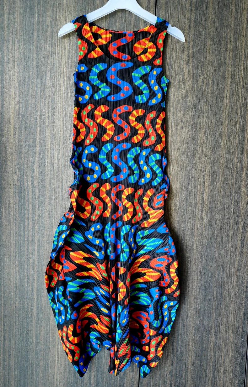 Issey Miyake Issey Miyake size:3 Orange and blue striped pleated little Size XS / US 0-2 / IT 36-38 - 1 Thumbnail