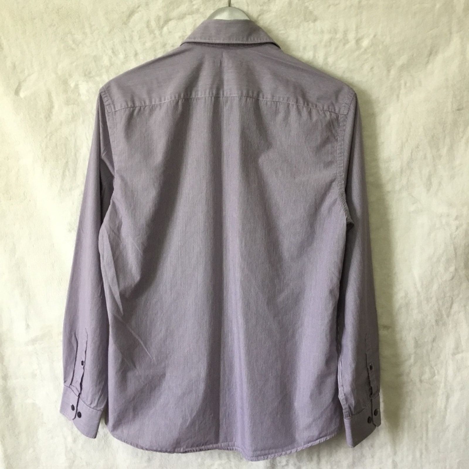 Celio Celio Men's Purple Blend Striped Button Down Dress Shirt Size US M / EU 48-50 / 2 - 9 Thumbnail