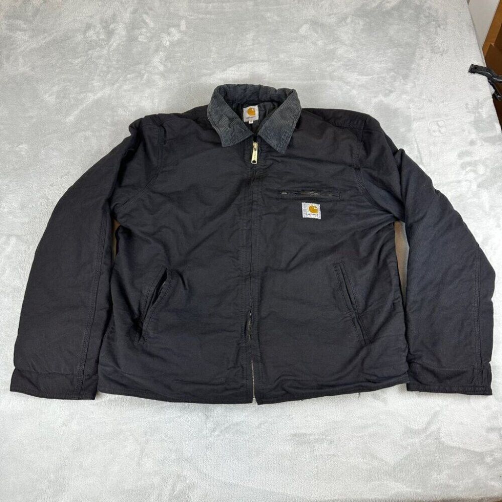 Carhartt Carhartt Rework Detroit Black Jacket Navy Blue Collar Men ...
