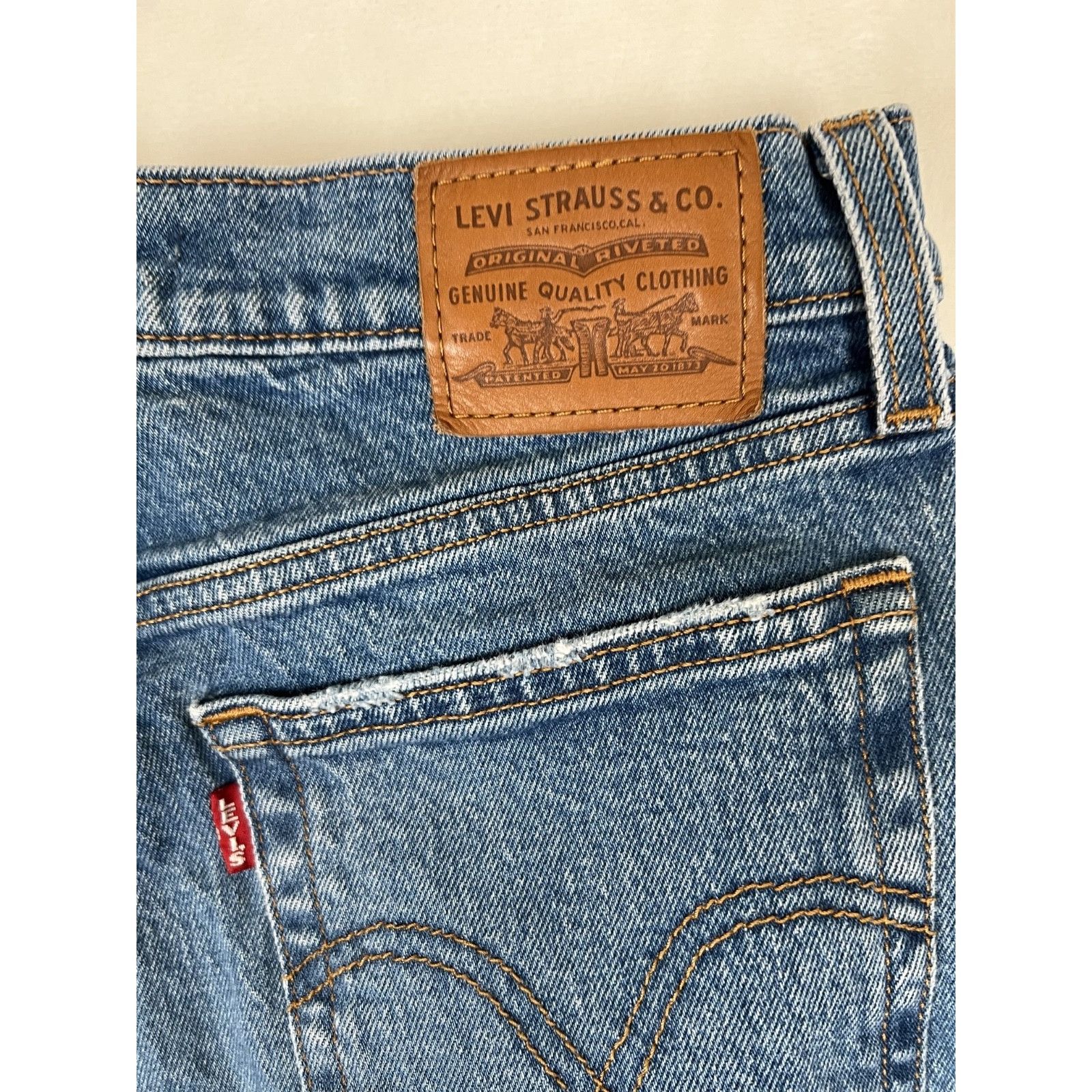 Levi's Levis Wedgie Jeans Womens 25 High Rise Straight Distressed B Size 25" / US 0 / IT 36 - 8 Thumbnail