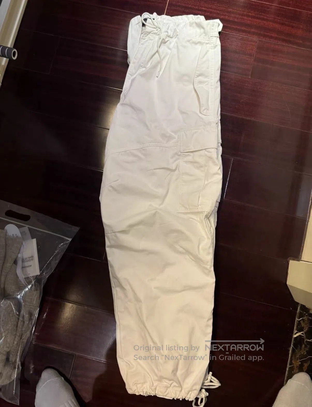 Louis Vuitton White Cargo Pants with Drawstring Waist . Size US 28 / EU 44 - 3 Thumbnail