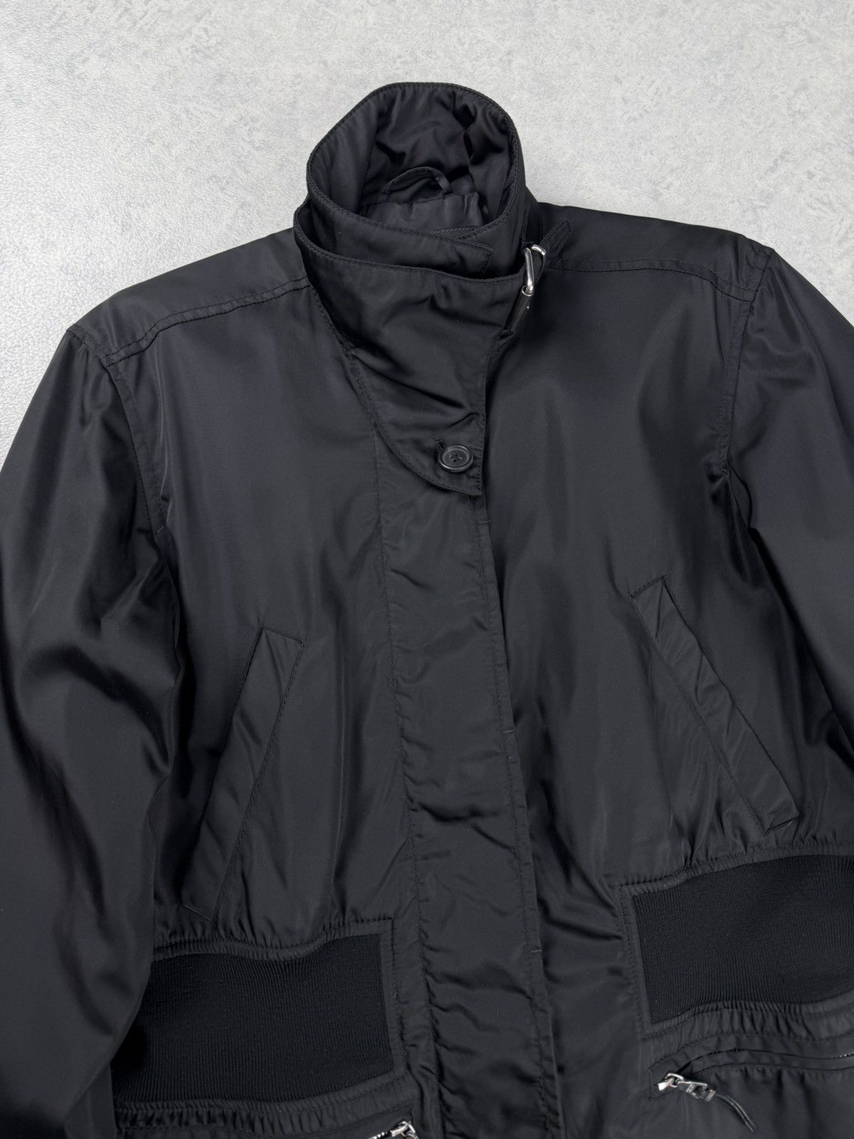 Prada Prada Women Black Nylon Jacket Zip Button Front IT 44 Size M / US 6-8 / IT 42-44 - 6 Thumbnail