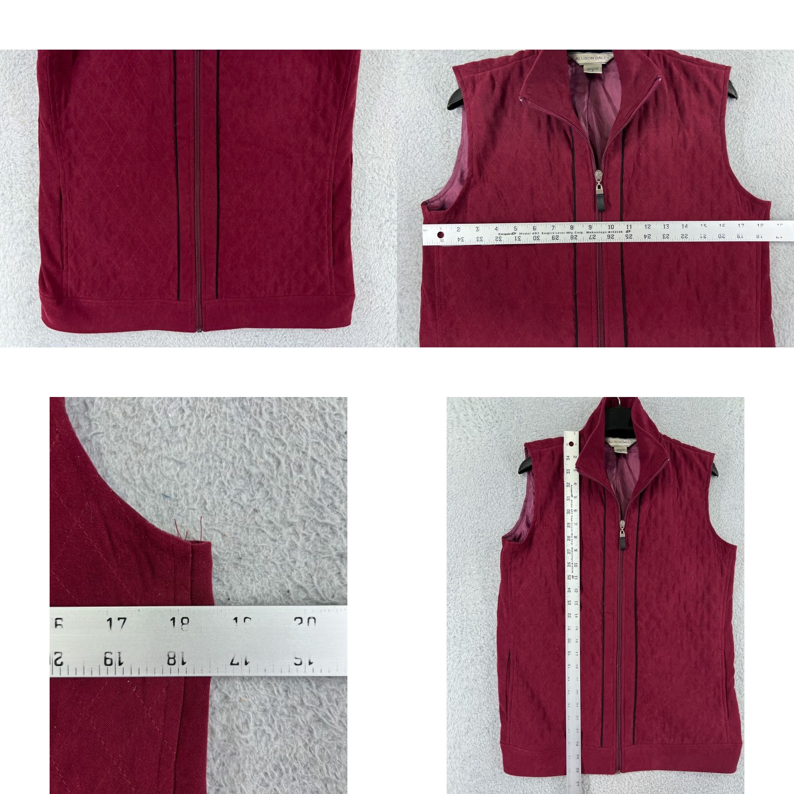 Vintage Allison Daley Vest Women 8 Red Full Zip Pockets Polyester Blend Camping Hike Vest Womens Red Pockets 90s Outdoor Seasonal Regular Mens Girls Size M / US 6-8 / IT 42-44 - 8 Thumbnail
