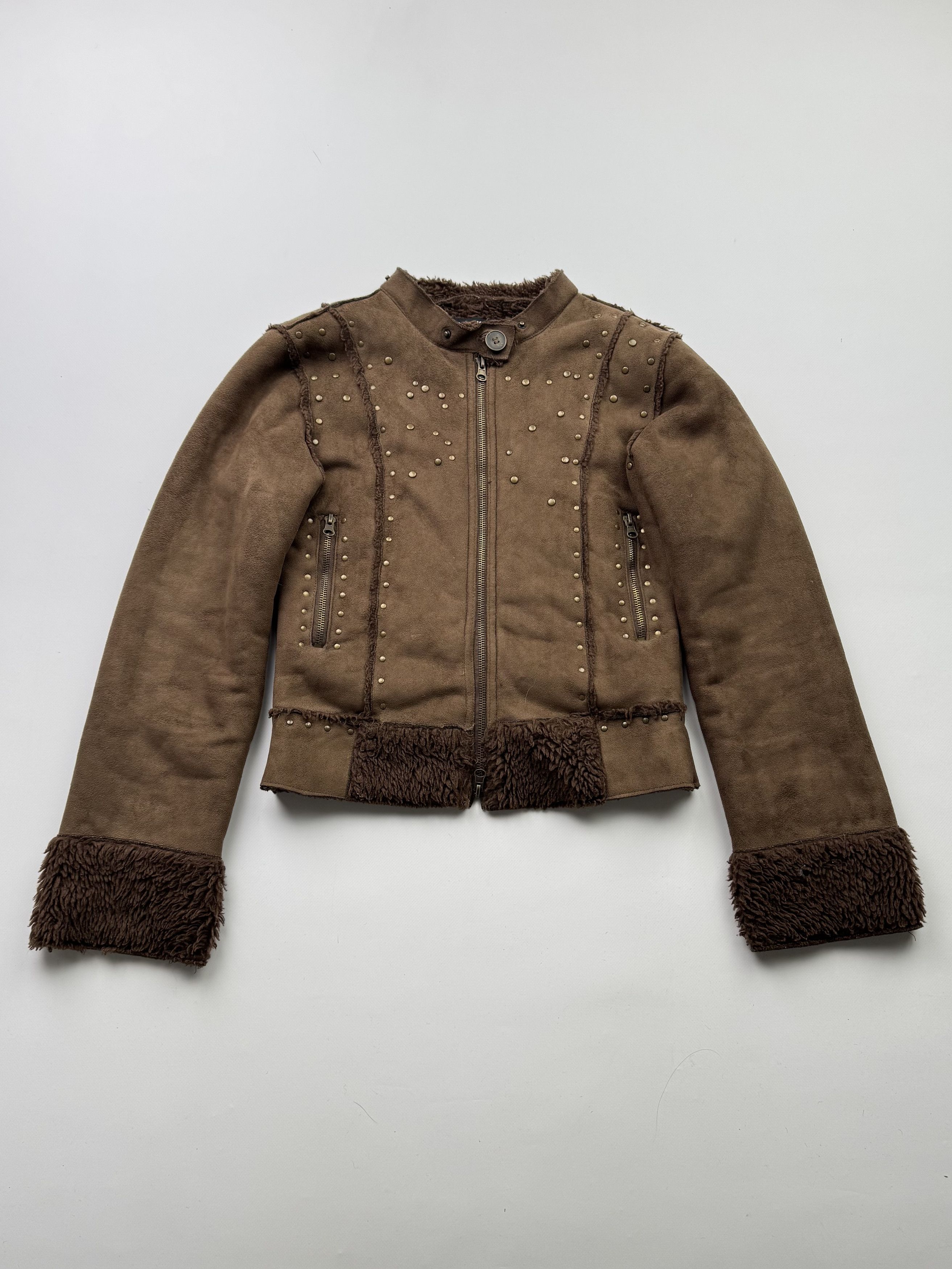 Vintage Faux Sheepskin Cropped Jacket B773(V409)