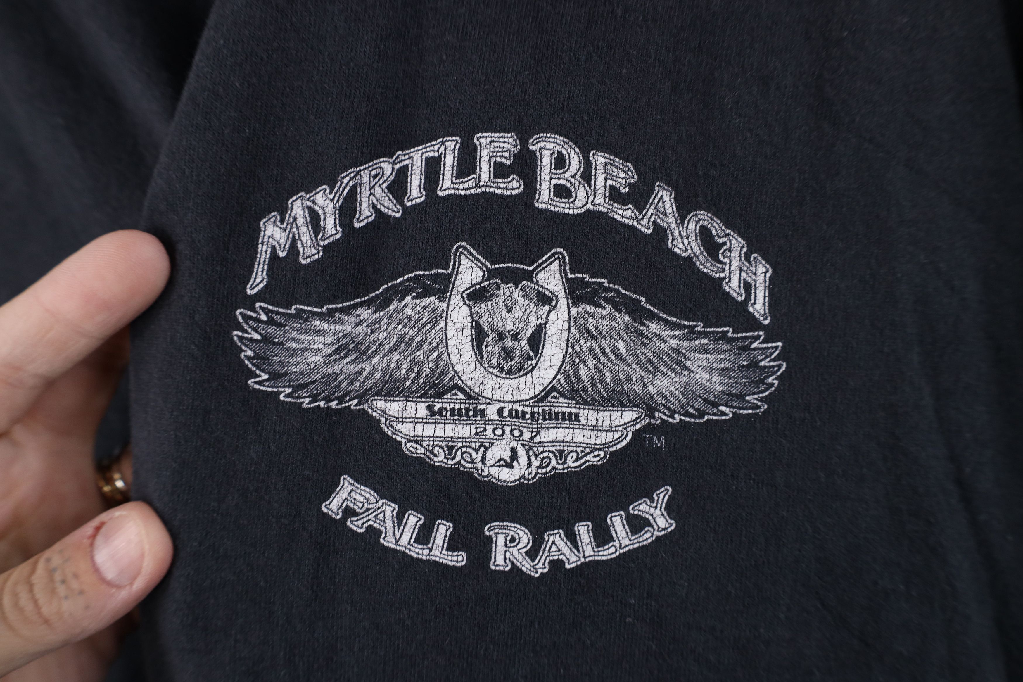 Vintage Vintage Y2K 2007 Myrtle Beach Fall Rally Motorcycle T-Shirt Size US XL / EU 56 / 4 - 4 Thumbnail