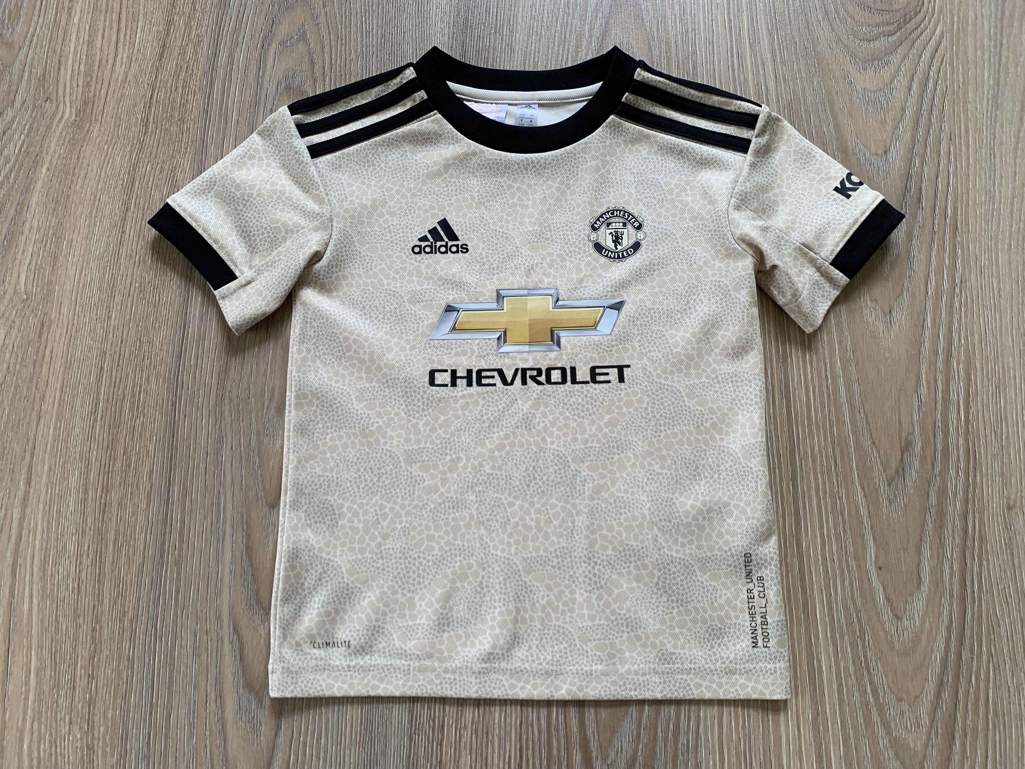 Adidas Adidas Manchester United Kids Beige Away Shirt 2019 Size US XXS / EU 40 - 2 Thumbnail