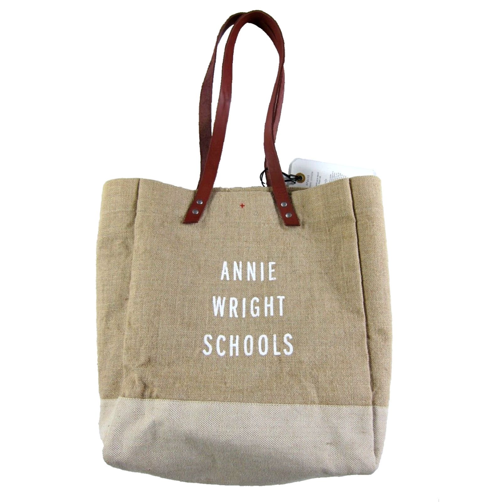 Apolis Apolis Market Tote Unisex Adults Medium Brown Cotton Canvas Leather Lining Jute Pattern: Solid NWT Size ONE SIZE - 2 Thumbnail