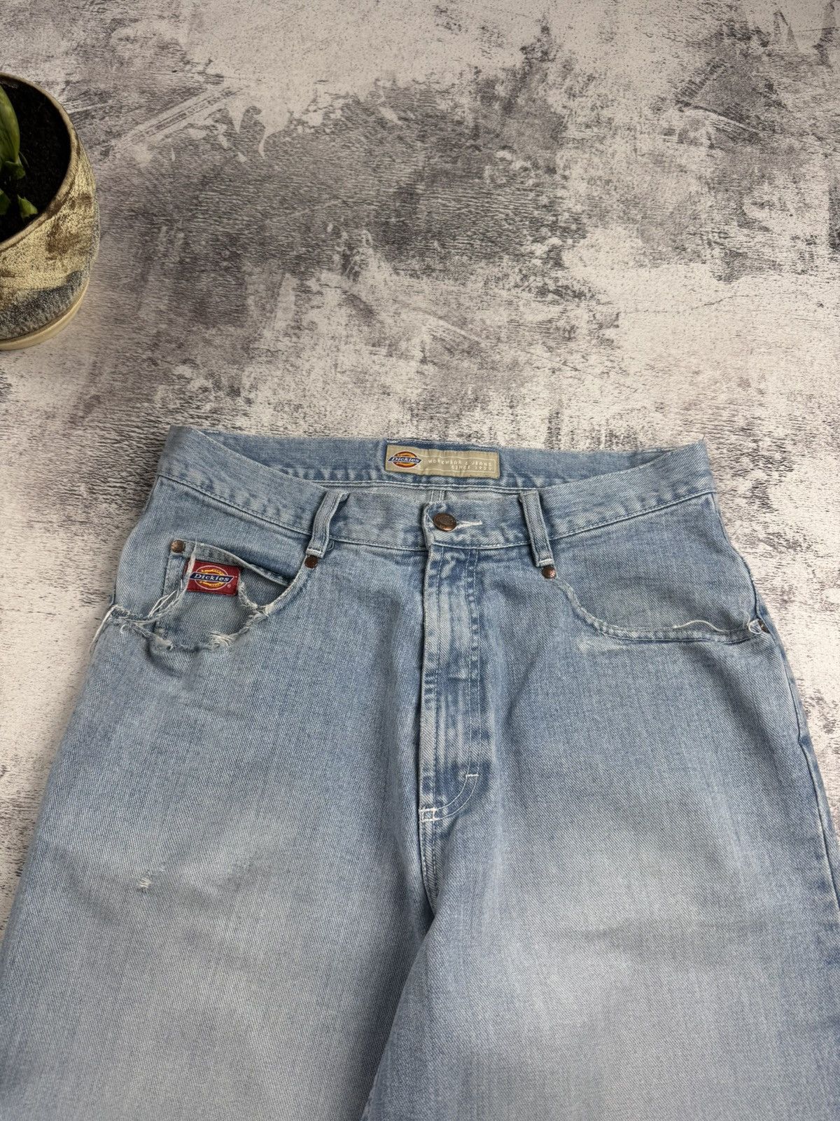 Dickies DICKIES BIG DADDY VINTAGE DENIM RAP HIP HOP BAGGY SKATE DISTRESSED JEANS PANTS Size US 32 / EU 48 - 19 Thumbnail