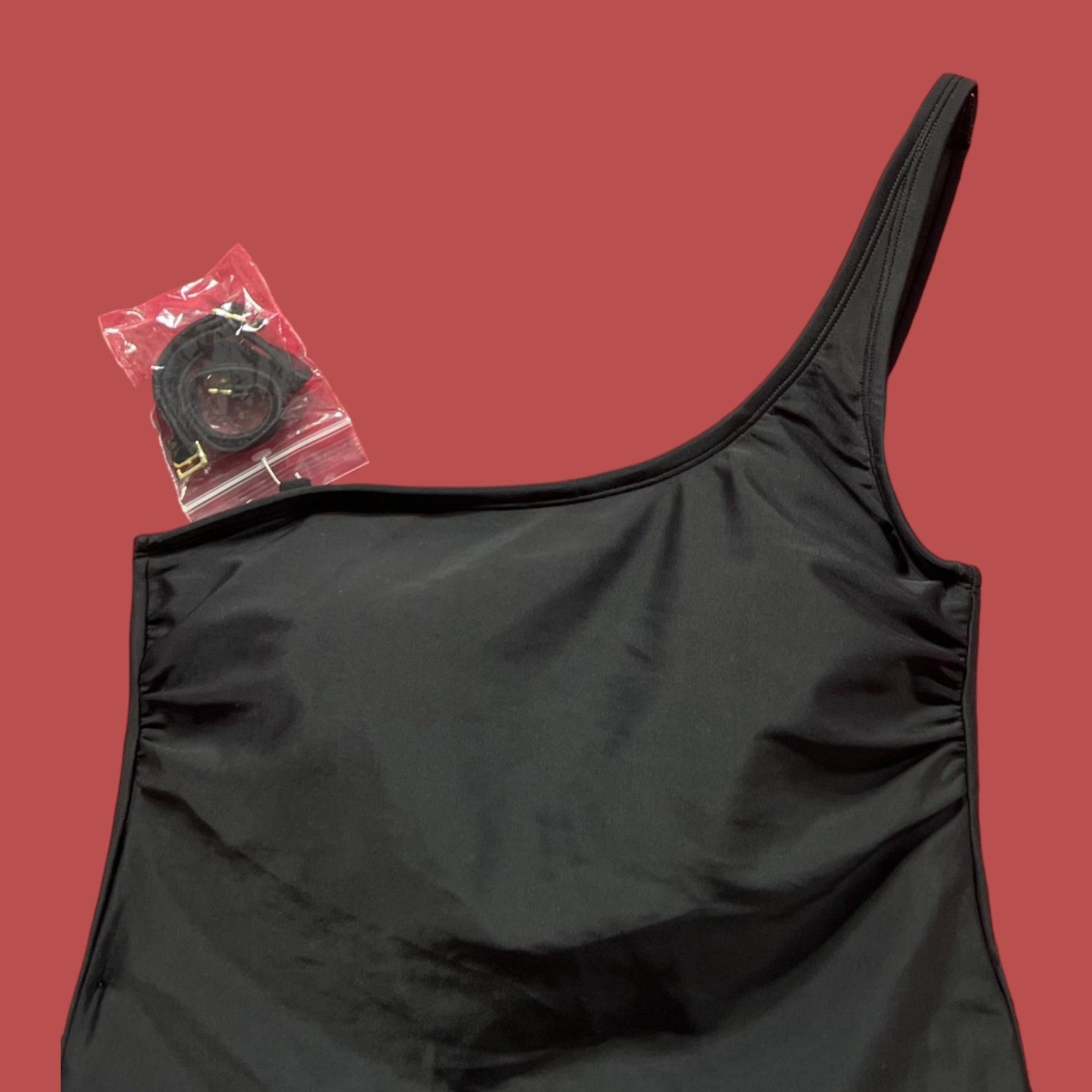 Other Shade & Shore - Women's One Shoulder Tankini Top - Black - M Size ONE SIZE - 12 Thumbnail