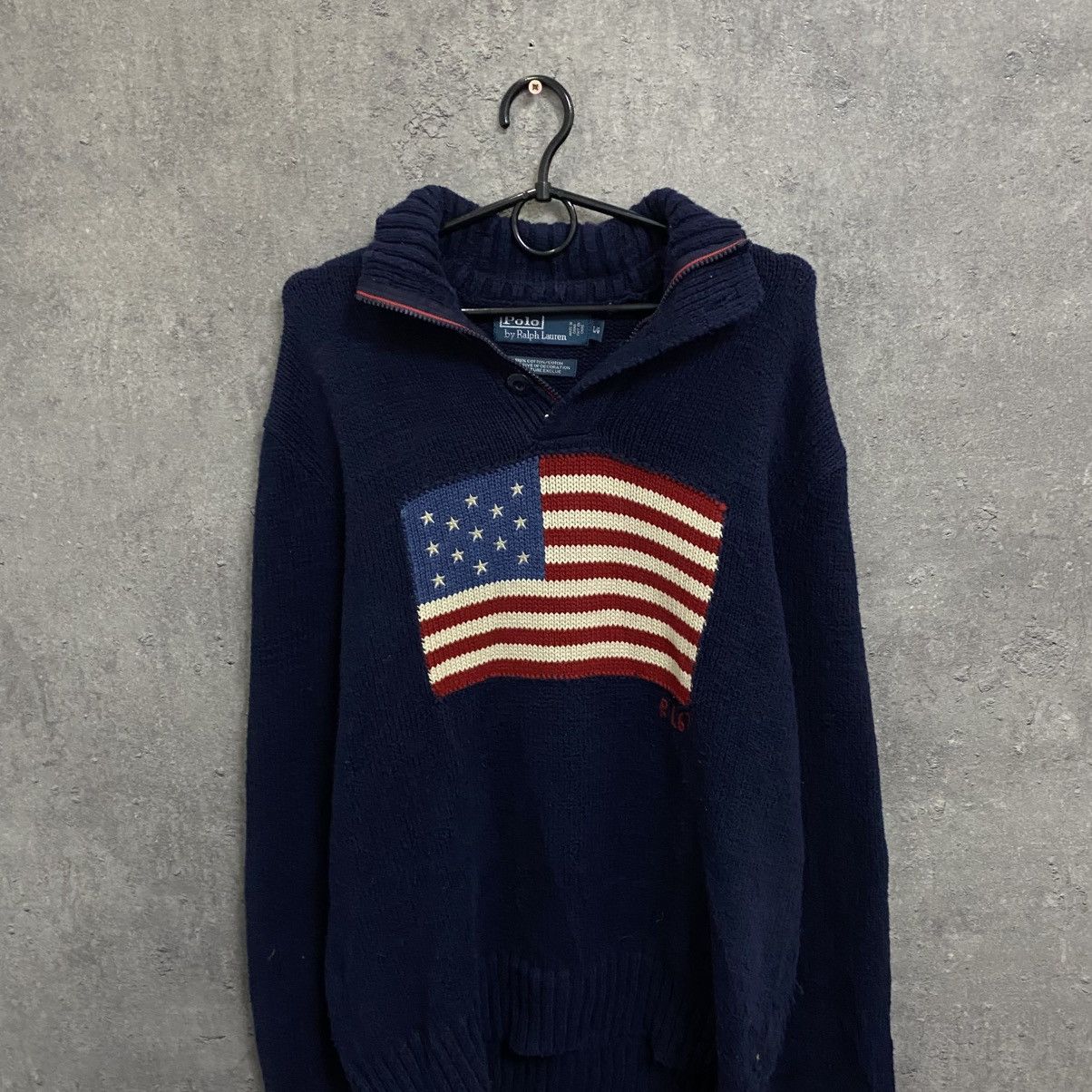 Polo Ralph Lauren Vintage Polo Ralph Lauren USA Flag 1/4 Zip Sweater Size US L / EU 52-54 / 3 - 4 Thumbnail