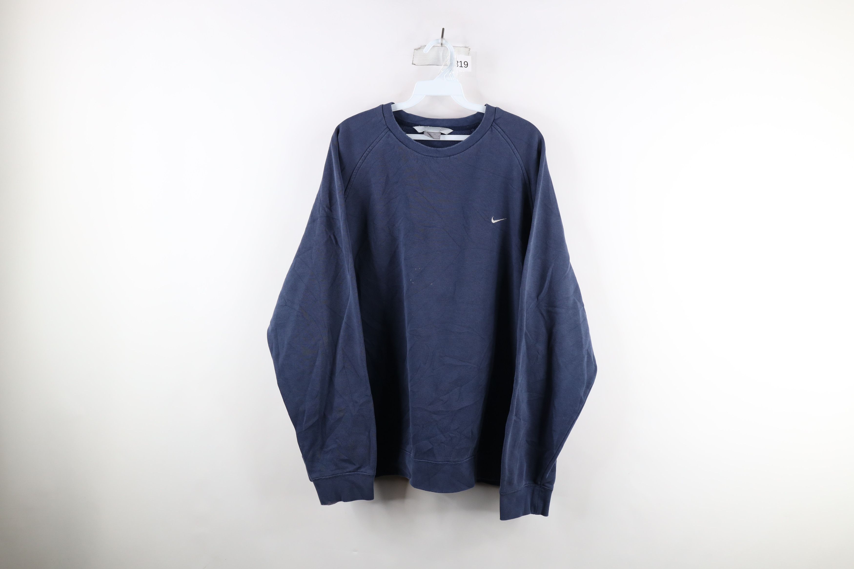 Image of Nike Travis Scott Mini Swoosh Crewneck Sweatshirt in Blue, Men's (Size 2XL)