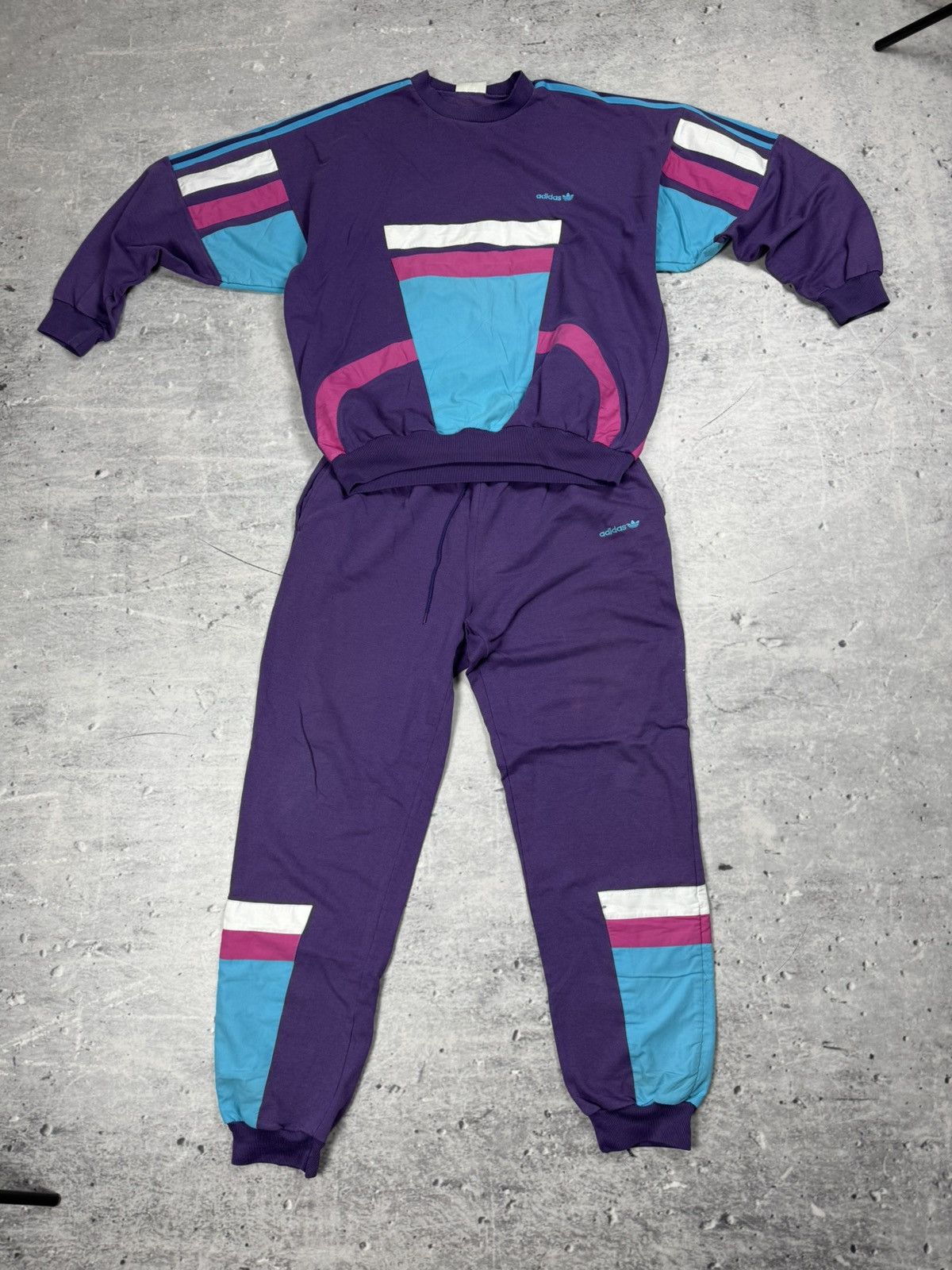 Adidas Beautiful purple ADIDAS 90s suit sportwear costume Size US XL / EU 56 / 4 - 3 Thumbnail