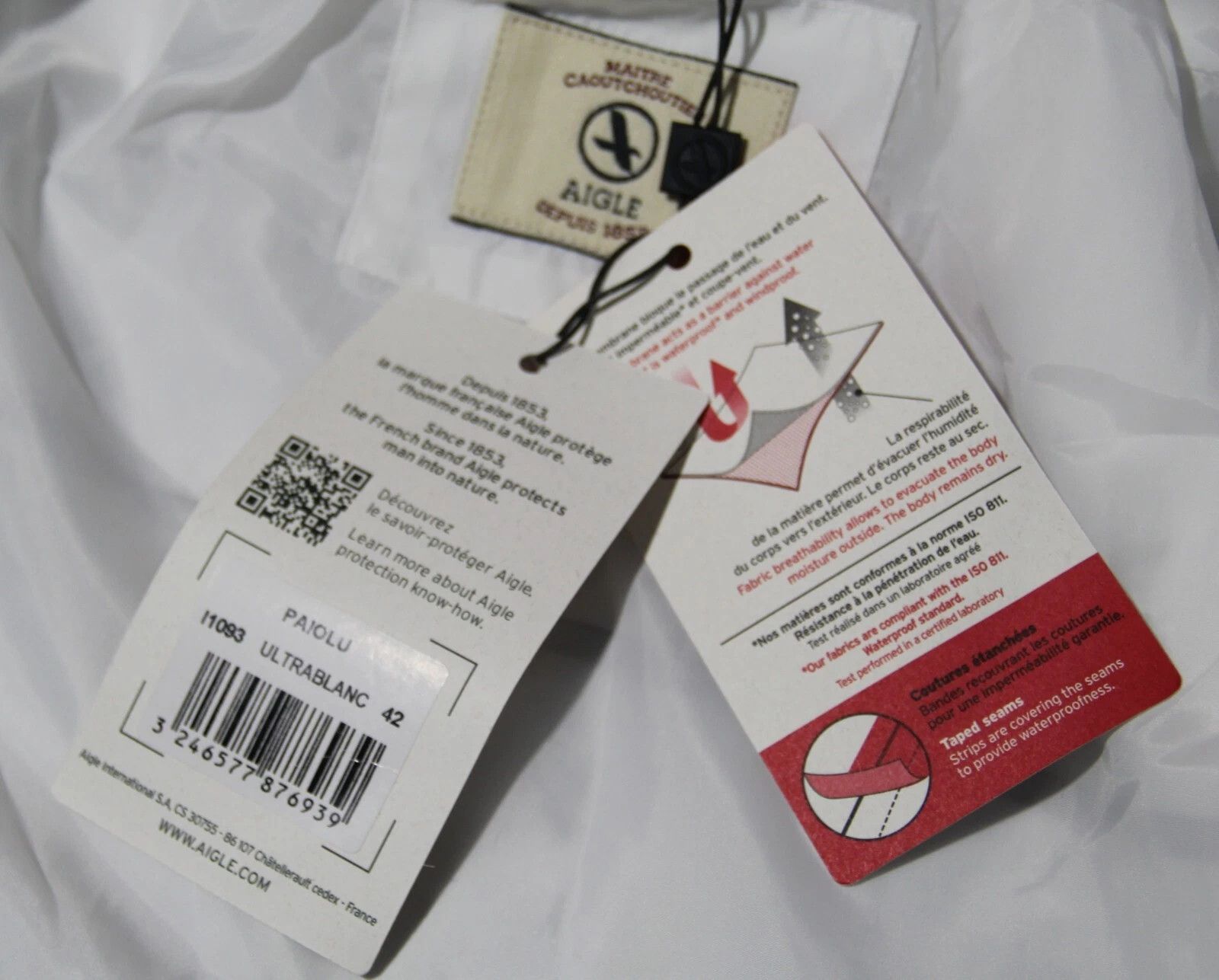 Aigle AIGLE RAIN COAT JACKET MTD WHITE Size M / US 6-8 / IT 42-44 - 5 Thumbnail
