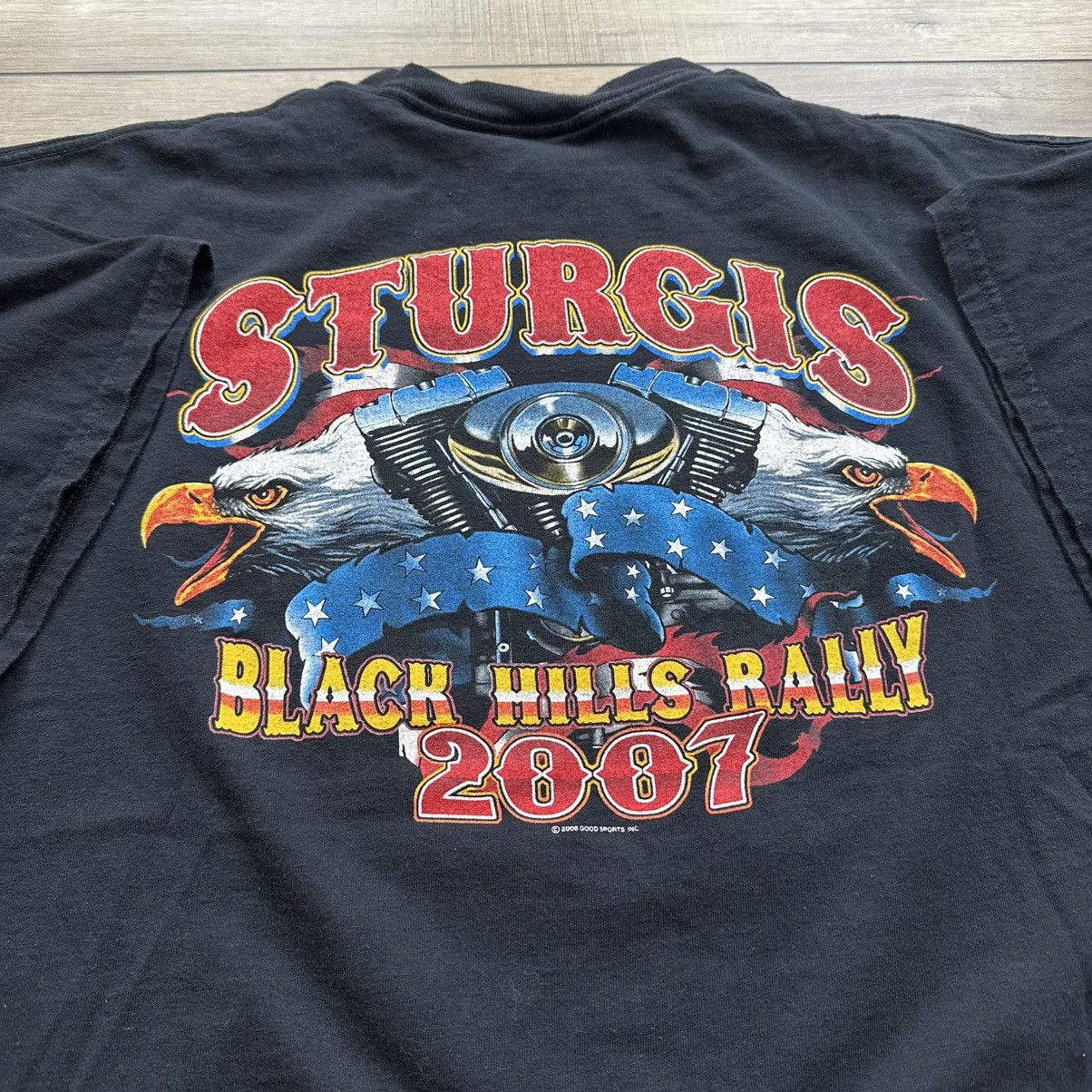 Harley Davidson Vintage 2007 Sturgis Black Hills Rally Biker Graphic Tee Size US XXL / EU 58 / 5 - 8 Thumbnail