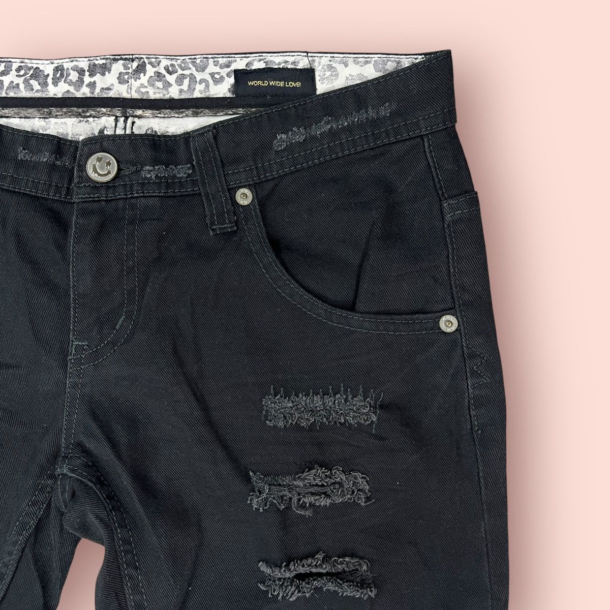 Hysteric Glamour × If Six Was Nine × Japanese Brand VINTAGE WWL DISTRESSED STUDDED BLACK JEANS JAPAN Size 30" / US 8 / IT 44 - 17 Thumbnail