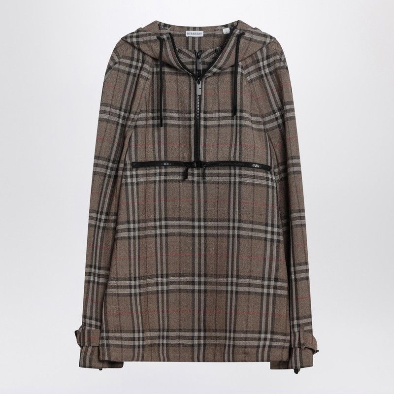 Burberry Burberry Half-Zip Jacket With Check Pattern In Silk Blend Size US M / EU 48-50 / 2 - 1 Thumbnail