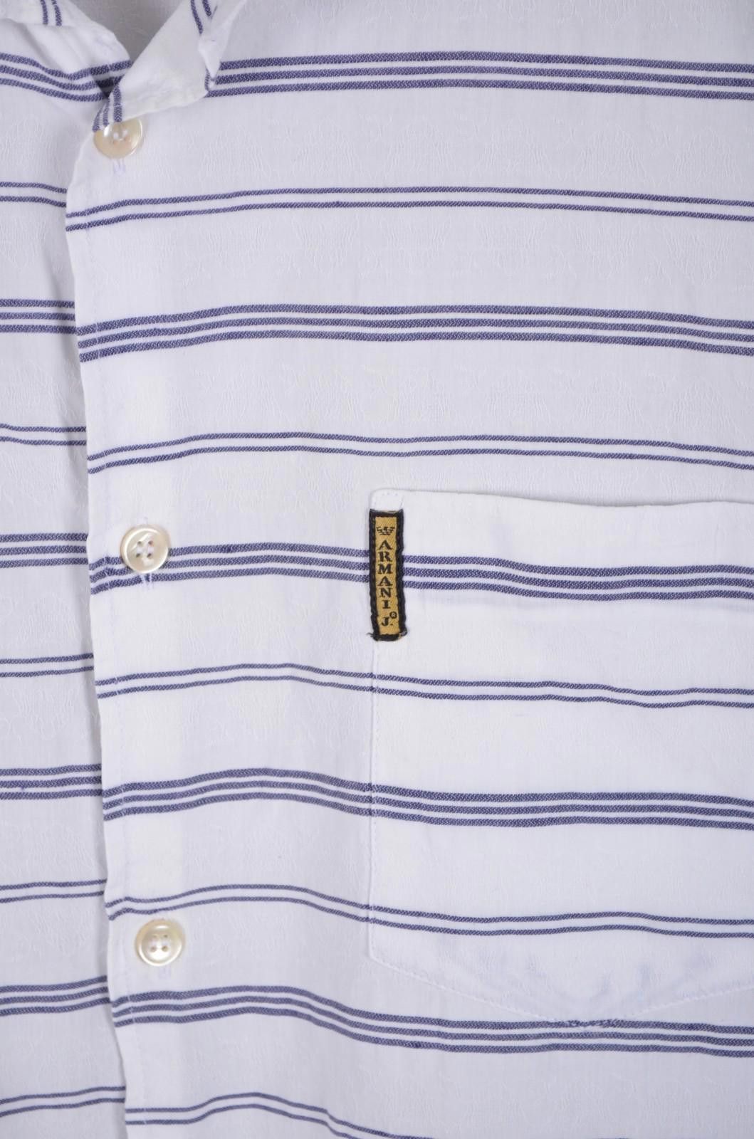 Designer Armani Jeans Mens Striped White Shirt Linen Cotton Size XXL Size US XXL / EU 58 / 5 - 6 Thumbnail