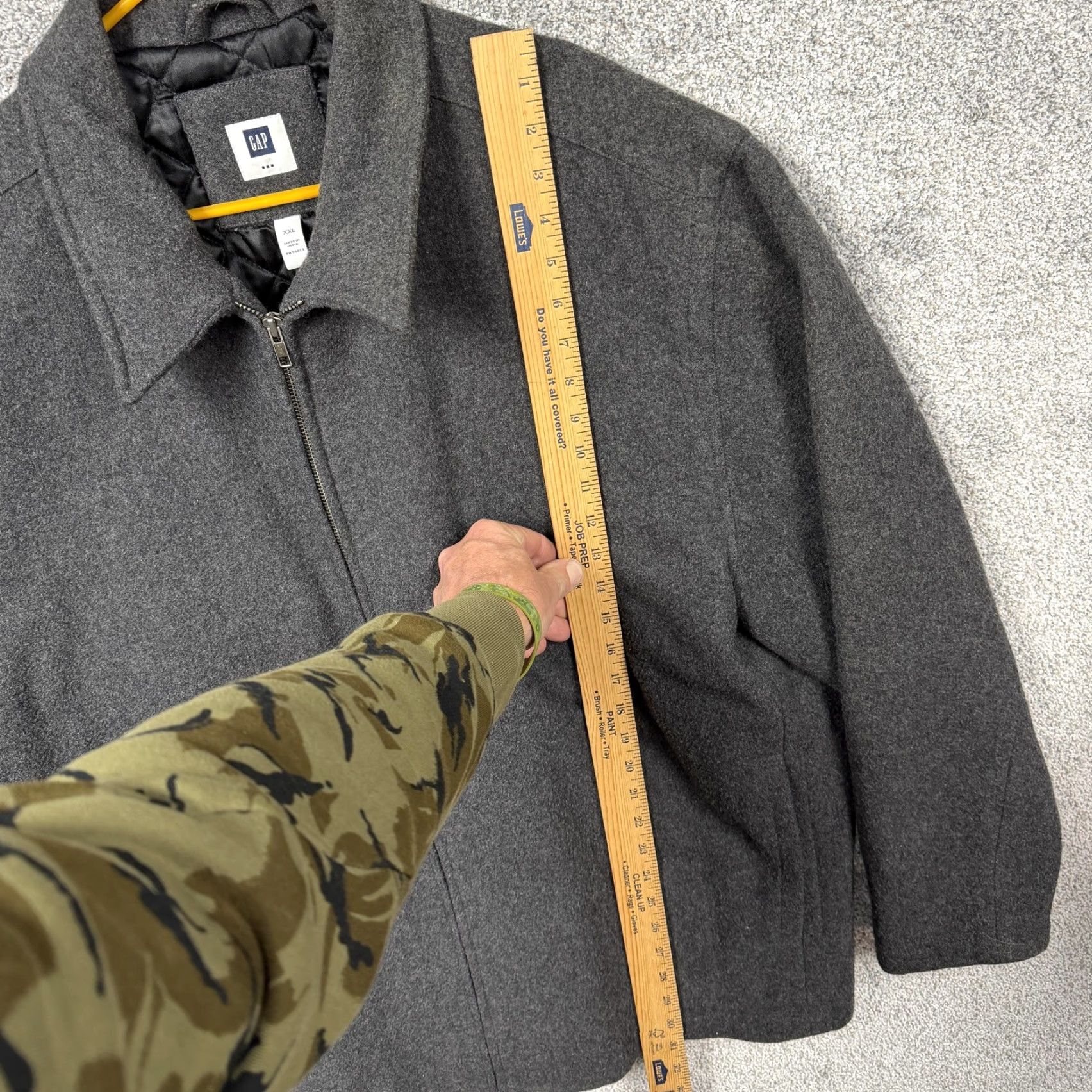 Gap VINTAGE Gap Jacket Mens 2XL Gray Wool Zip Front Quilted Lined Coat 2000s Size US XXL / EU 58 / 5 - 2 Thumbnail