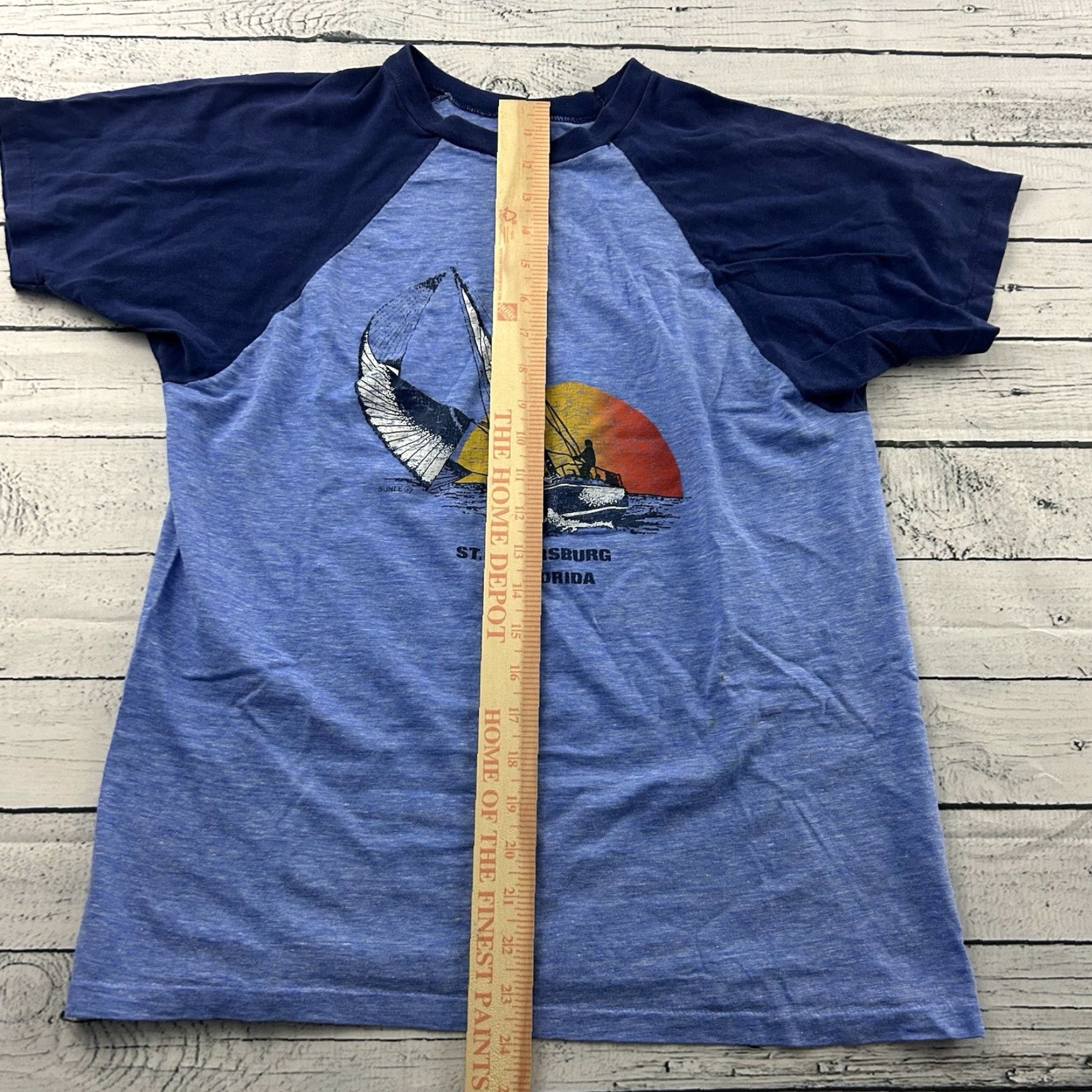 Vintage Vintage Spruce St. Petersburg Florida Short Sleeve T Shirt Men L Blue Size US L / EU 52-54 / 3 - 3 Thumbnail