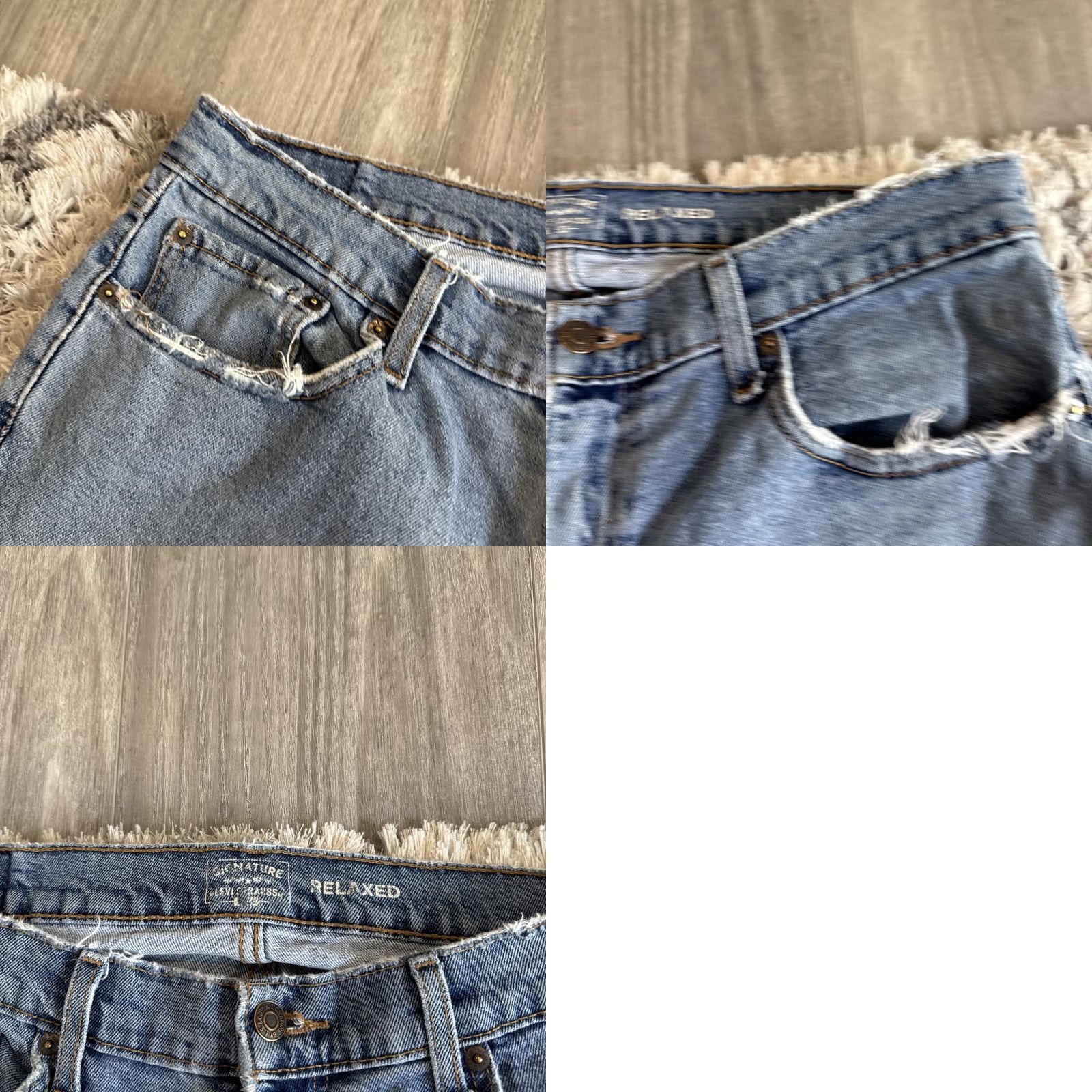 Levi's VINTAGE Levi's 00's Signature Straight Jeans DAMAGED Men 34x30 Blue Denim Straight Jeans Mens 34 30 Size US 34 / EU 50 - 11 Thumbnail