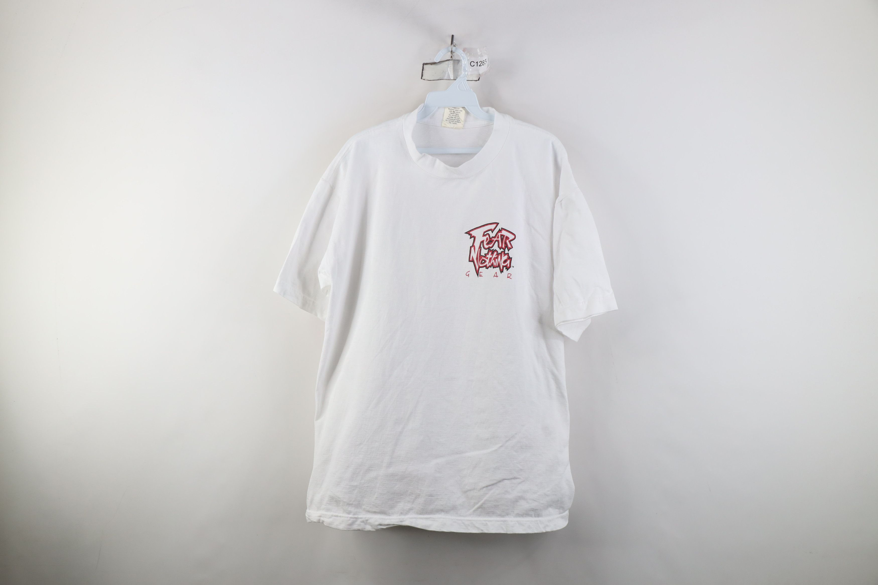 Vintage Vintage 90s Fear Nothing Volleyball T-Shirt White Cotton Size US XL / EU 56 / 4 - 1 Thumbnail