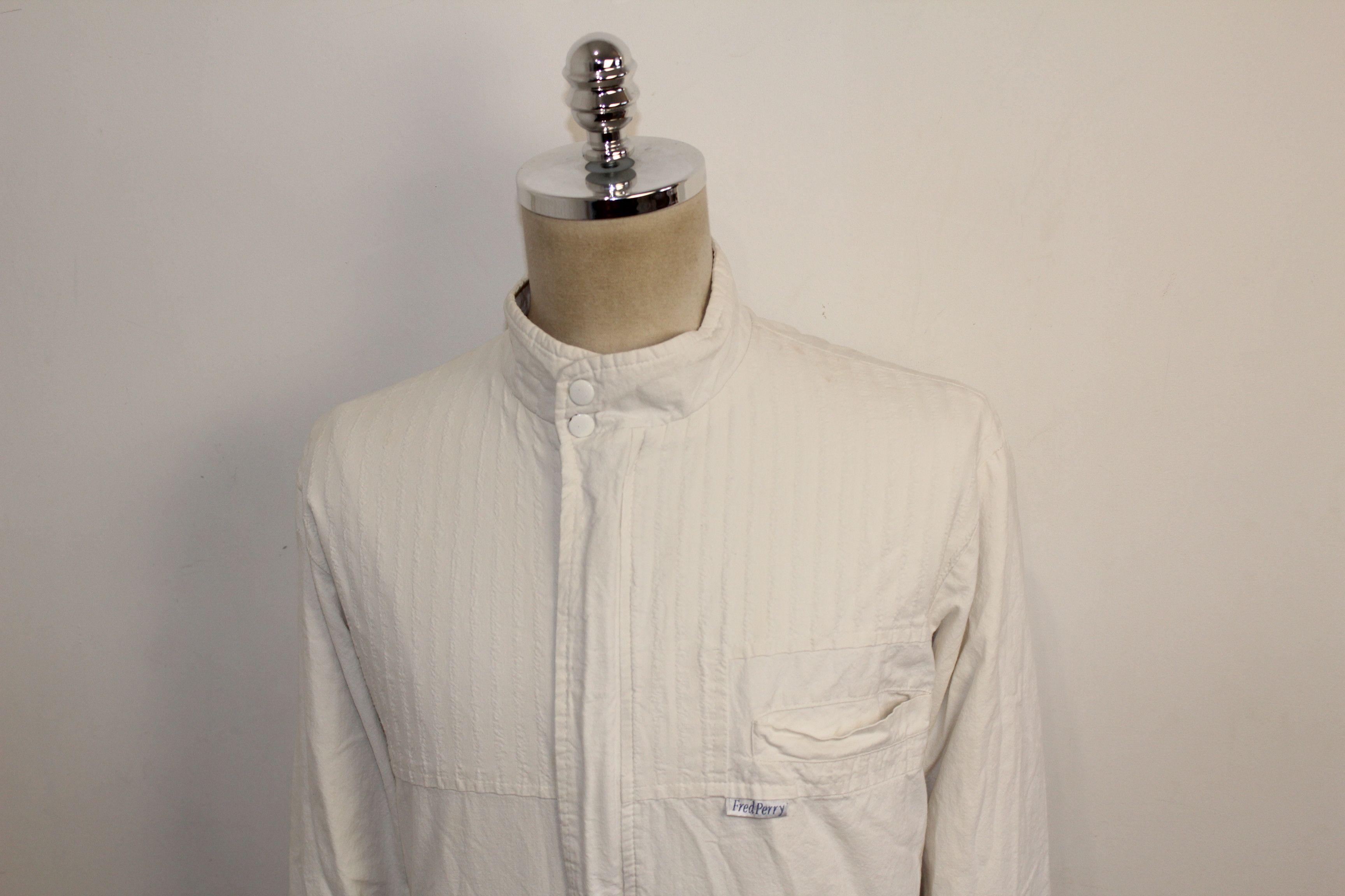 Fred Perry Men's Fred Perry Vintage 90's White Cotton Jacket Size M Size US M / EU 48-50 / 2 - 5 Thumbnail