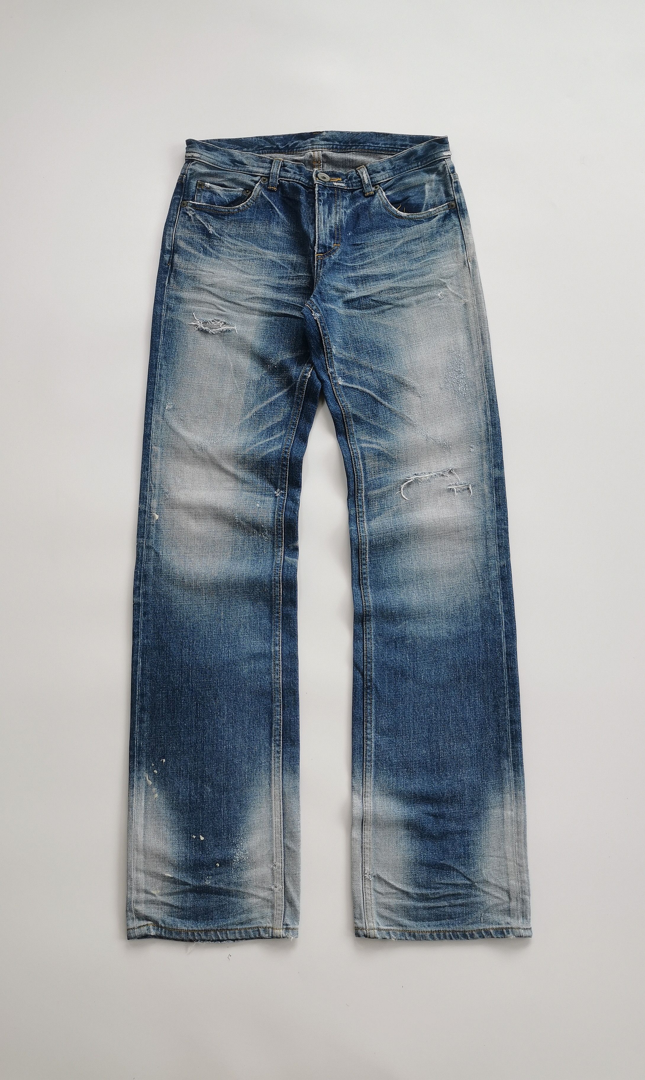 Flare Dresslave Distressed Faded Denim Jeans Like Fullcount