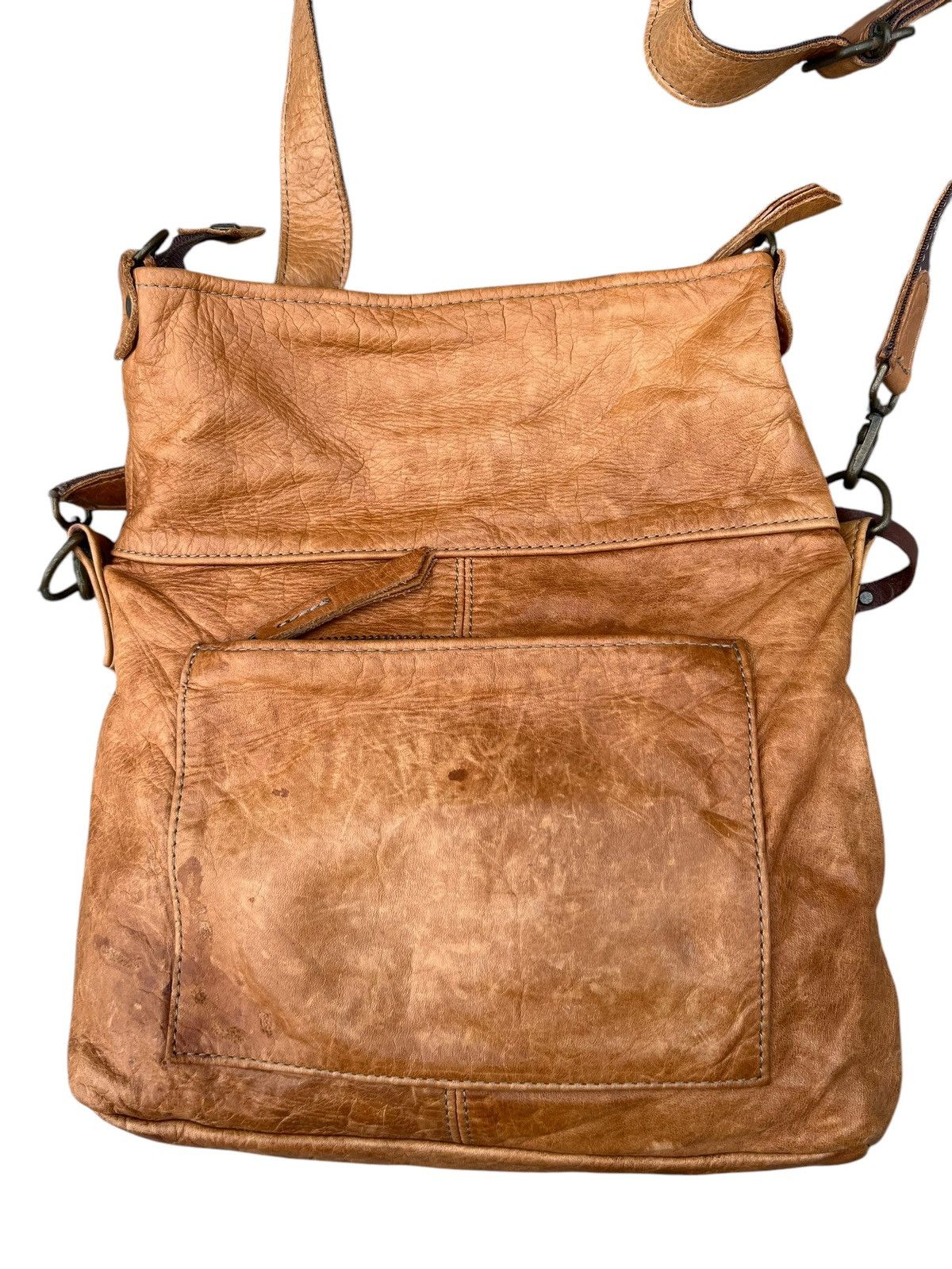 Leather Vintage Vanity Bash Japan Distressed Patina Leather Bag Size ONE SIZE - 8 Thumbnail