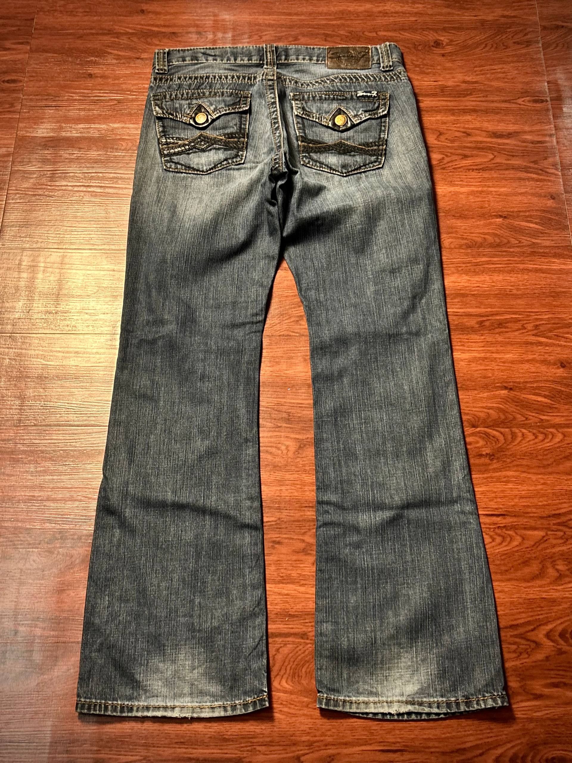 If Six Was Nine Vintage Y2K Seven Jeans Flap Pocket Bootcut Pants Fade Wash Size US 34 / EU 50 - 1 Thumbnail