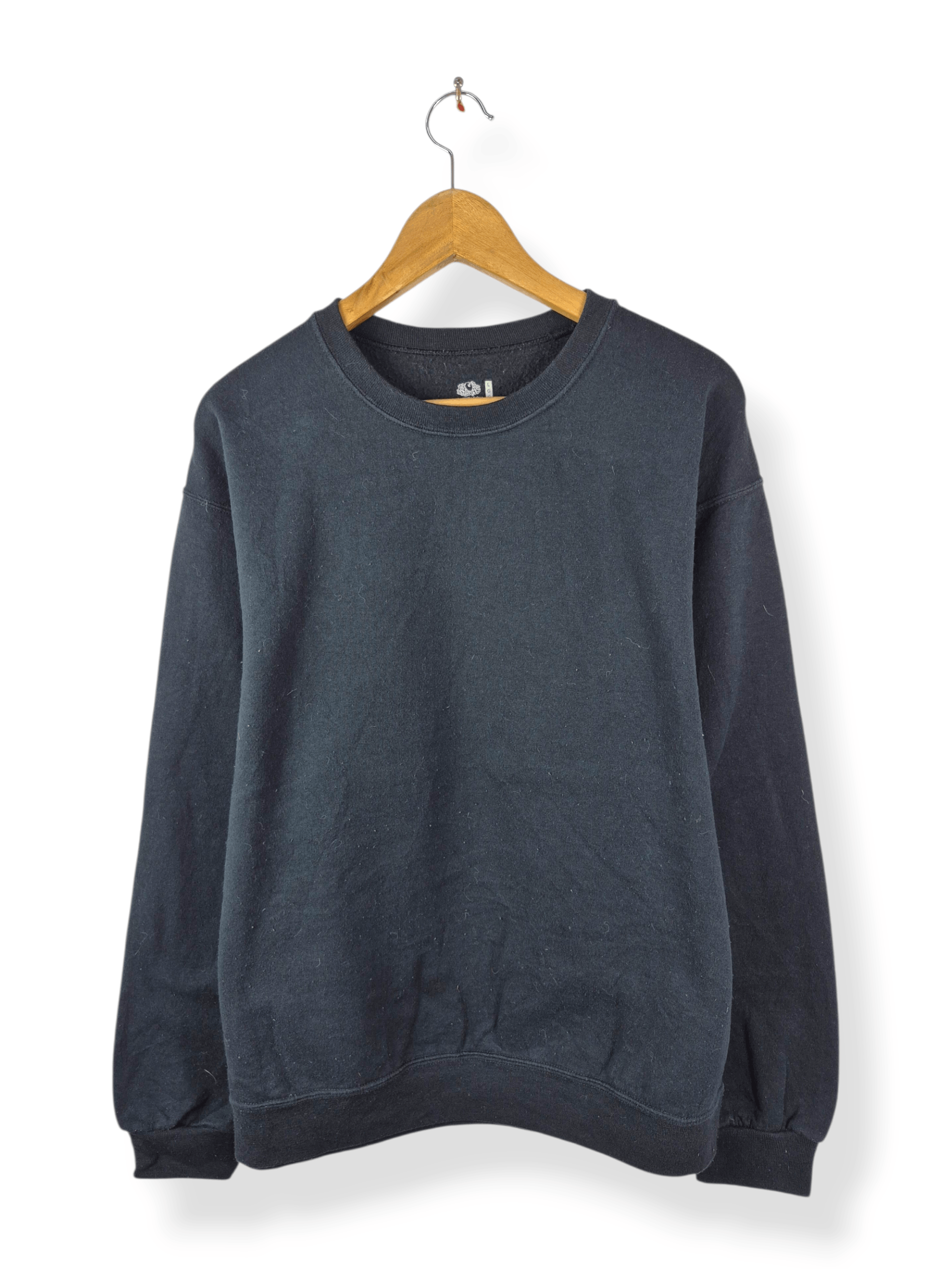 Fruit Of The Loom 🔥 Fruit of the Loom Plain Black Sweatshirt Pullover Size US L / EU 52-54 / 3 - 1 Thumbnail