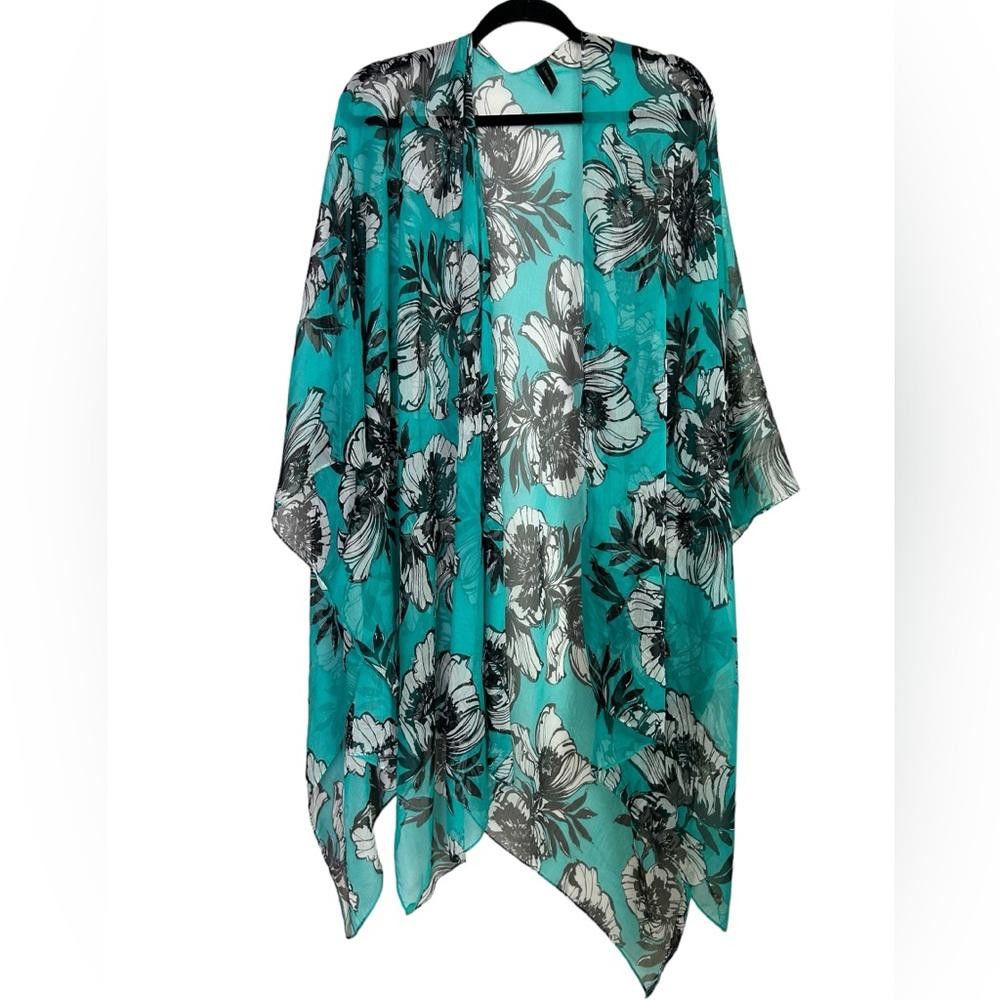 Designer Lane Bryant l Sheer Floral Kimono Swimsuit Cover OS Size ONE SIZE - 1 Thumbnail