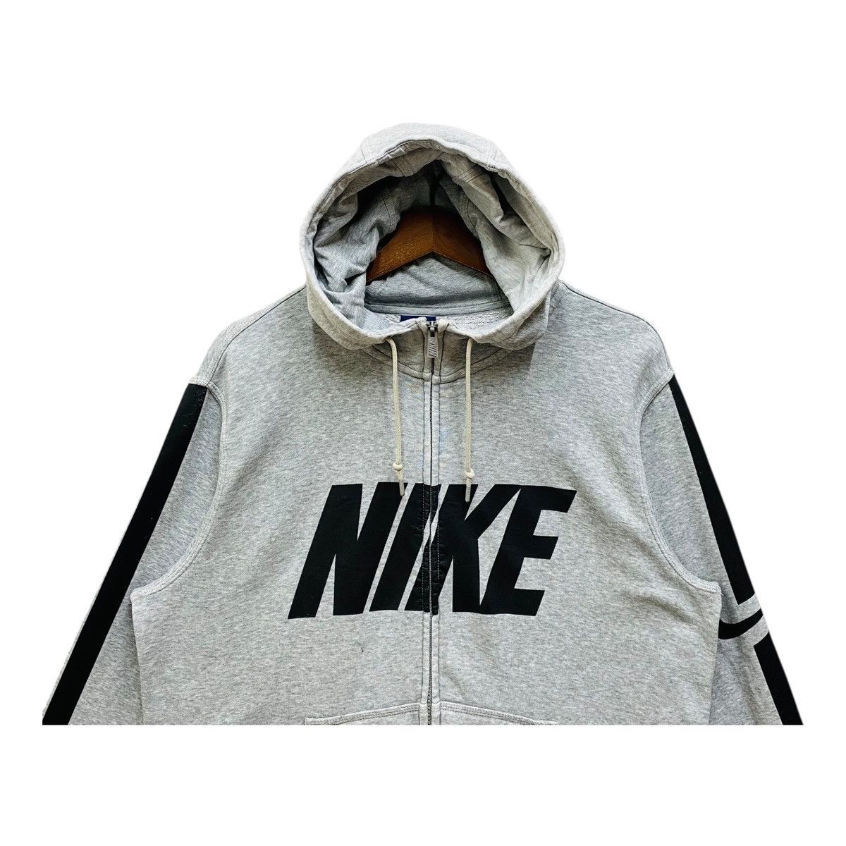Nike Vintage Nike Hoodie Spellout Y2K Gray Fullzip Size XL Size US XL / EU 56 / 4 - 2 Thumbnail