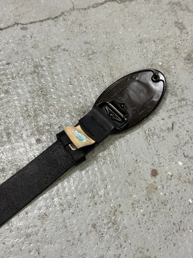 John Galliano 2000s Galliano Wire Buckle Black Leather Belt Size ONE SIZE - 7 Thumbnail
