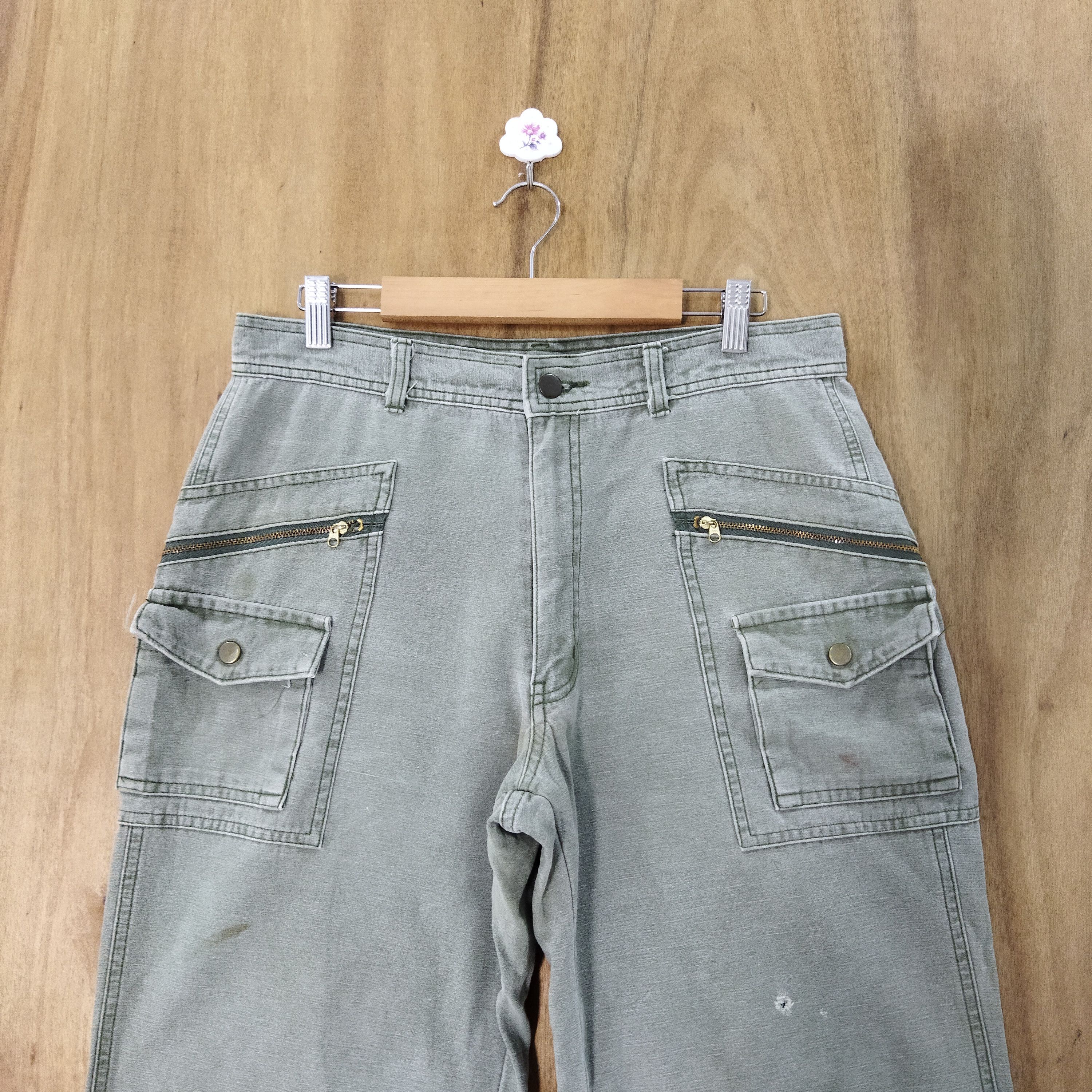 Japanese Brand GINEMEY FADED GREEN BUSH PANTS Size US 32 / EU 48 - 2 Thumbnail