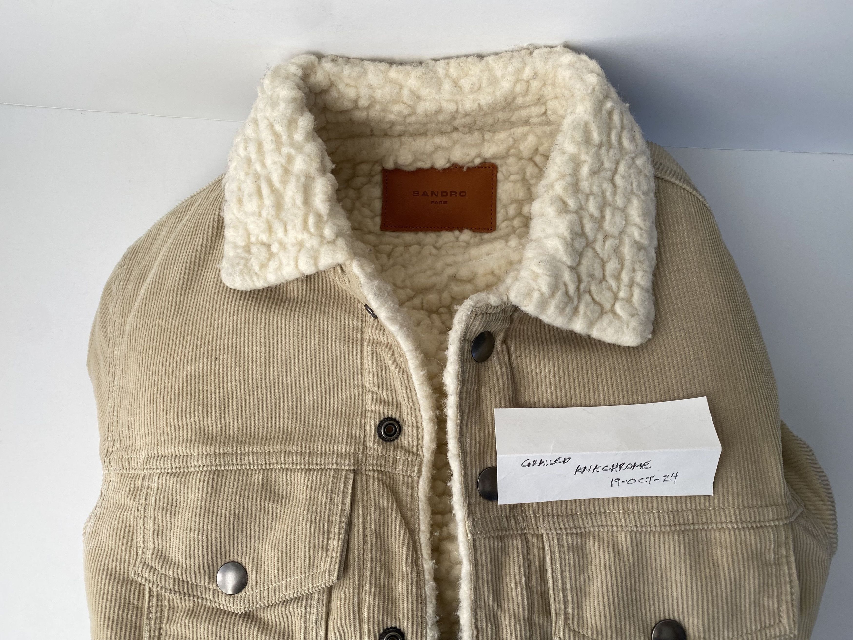 Sandro Corduroy Sherling Jacket Size US XS / EU 42 / 0 - 8 Thumbnail