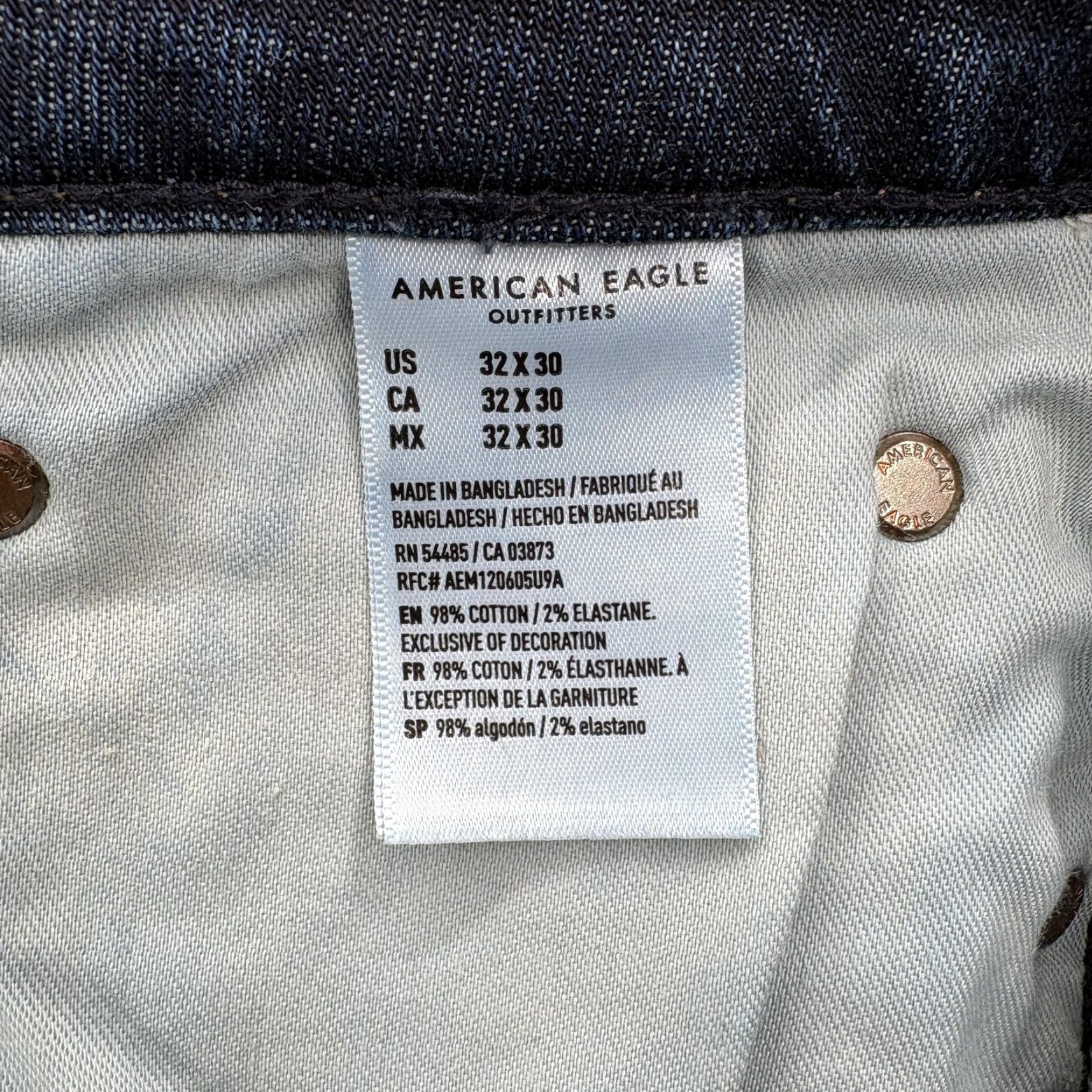 American Eagle Outfitters American Eagle AirFlex+ Jeans Mens 32x30 Blue Distressed Denim Size US 32 / EU 48 - 6 Thumbnail
