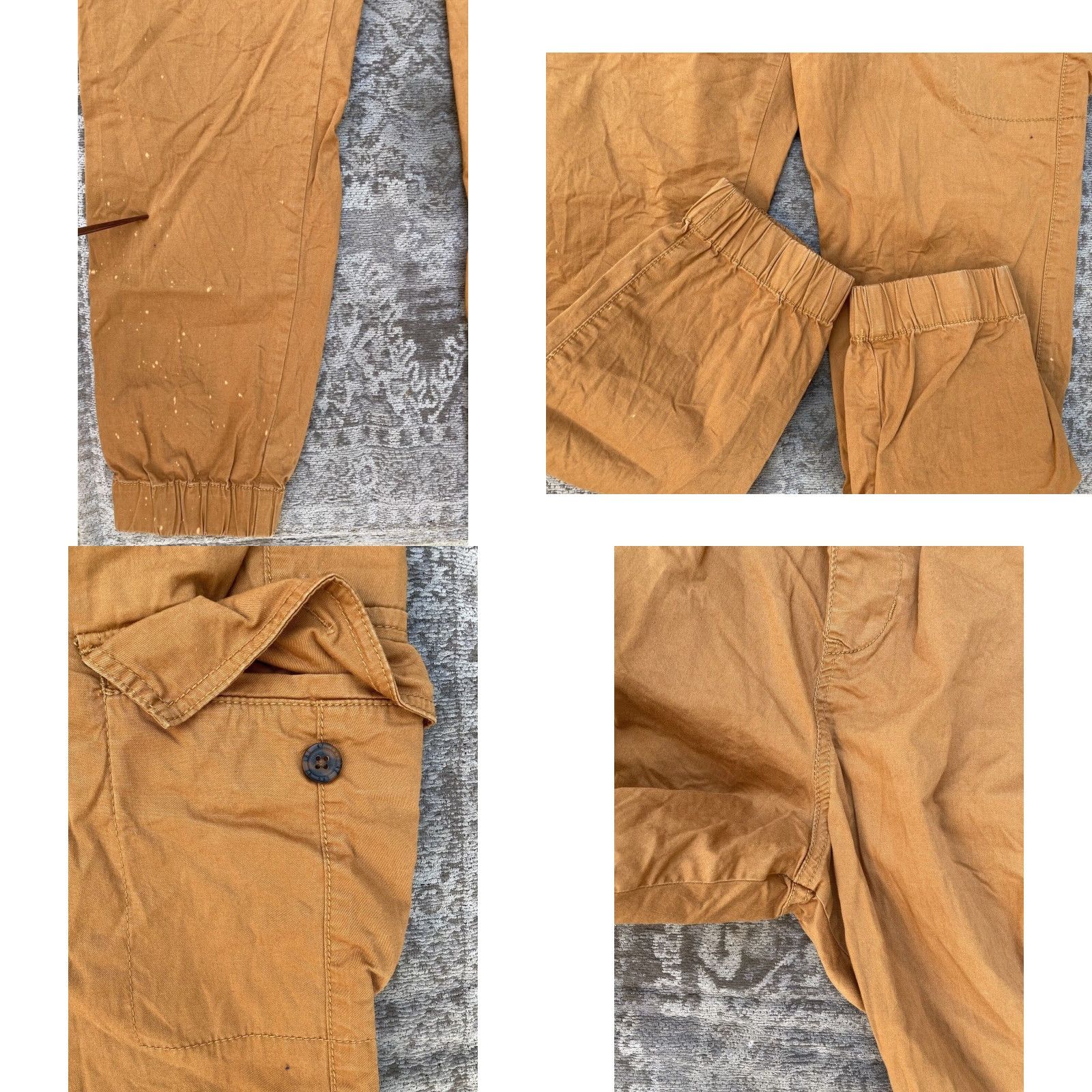 Arrow Men's LRG Chino Joggers Yellow Solid 36 Cargo Cotton Arrow Embroidered STAINED Size US 36 / EU 52 - 8 Thumbnail
